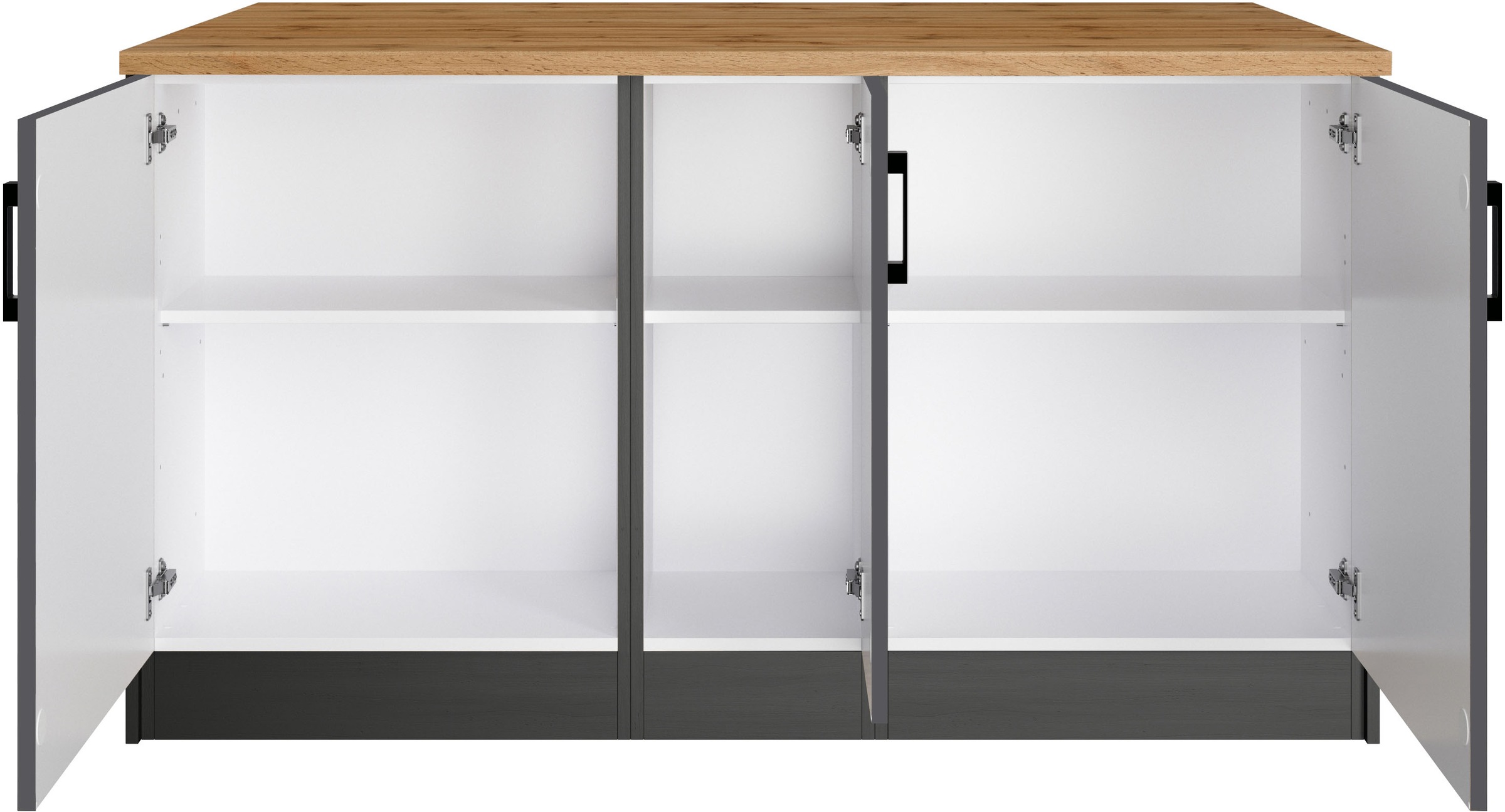 KOCHSTATION Kücheninsel »KS-Toronto«, Breite 153 cm, MDF-Fronten, Flaschenregal