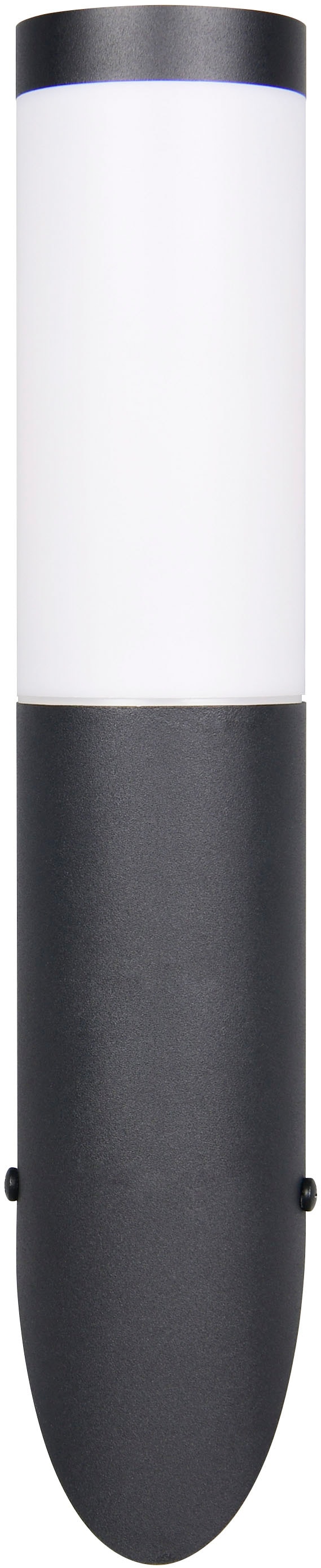 TRIO Leuchten Außen-Wandleuchte »TRIOTO, Outdoor Wandlampe Edelstahl, Wandfackel exkl 1x E27 max 25W« E27 1 Stk. warmweiß - kaltweiß röhrenförmige Hauswand Beleuchtung, Fassadenbeleuchtung IP44 39cm hoch