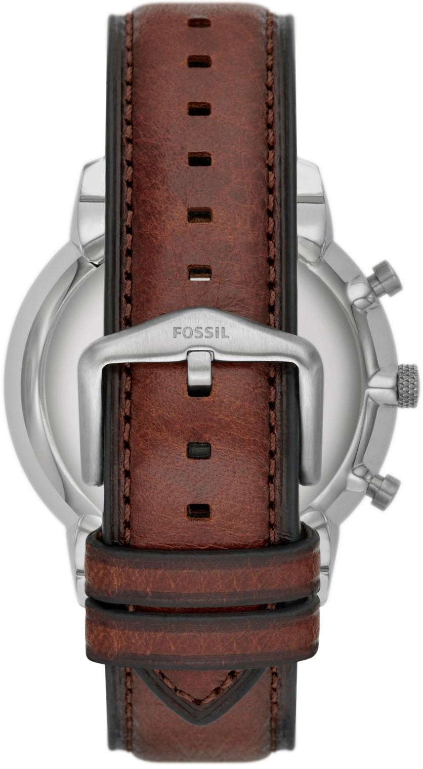 Fossil Chronograph »NEUTRA, FS5982«, Quarzuhr, Armbanduhr, Herrenuhr, Stoppfunktion, Datum, Lederarmband