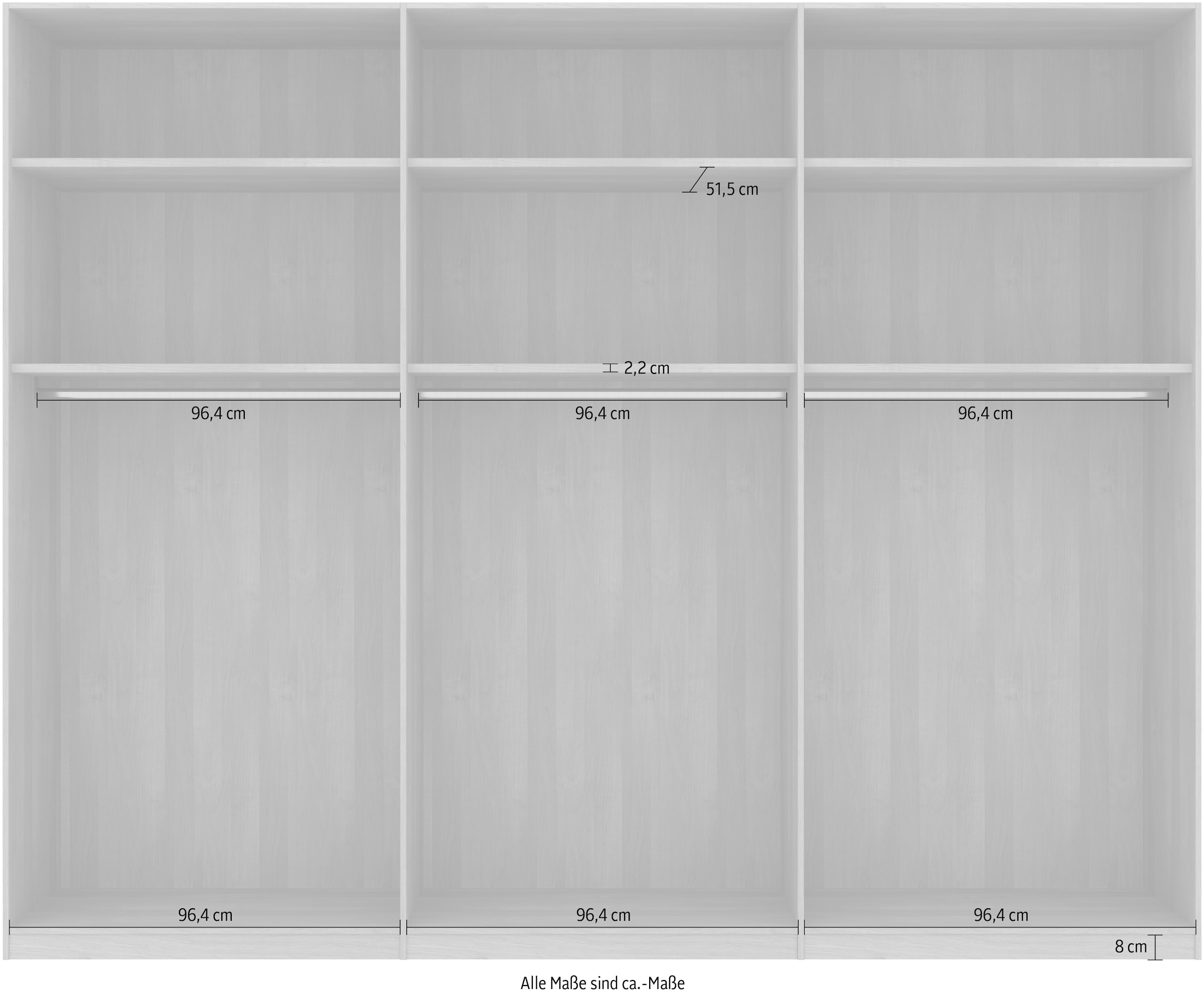 Musterring Drehtürenschrank »Savona, Kleiderschrank, Schrank, Garderobe, teilmassiv Eiche«, (mit Türdämpfern, mit Spiegel oder Glas, extra Böden, MADE IN GERMANY), Türen in Bianco-Eiche massiv, Spiegel-/Glastüren, verschiedene Größen