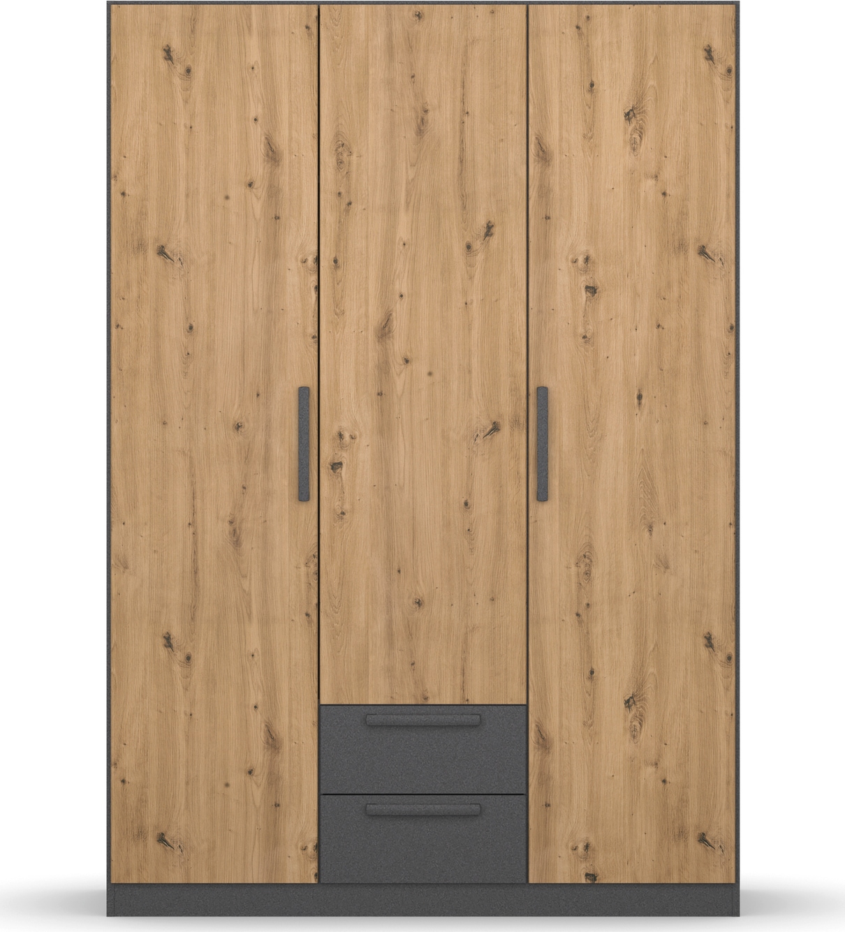 rauch Drehtürenschrank »StyleUp«, Typ Dark & Wood mit trendigen farblich abgesetzten Griffen
