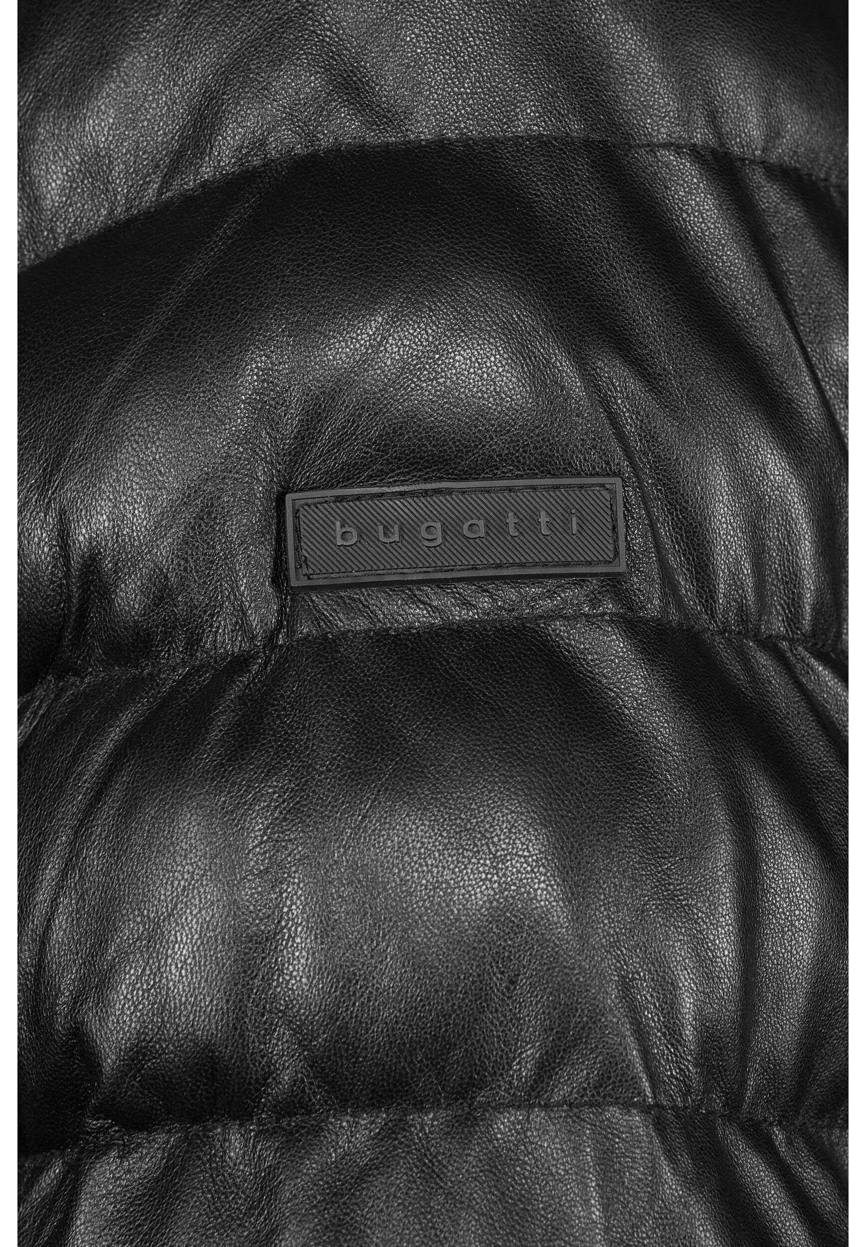 bugatti Lederjacke »BUCLAUDIUS« mit Kapuze mit Reißverschlusstaschen