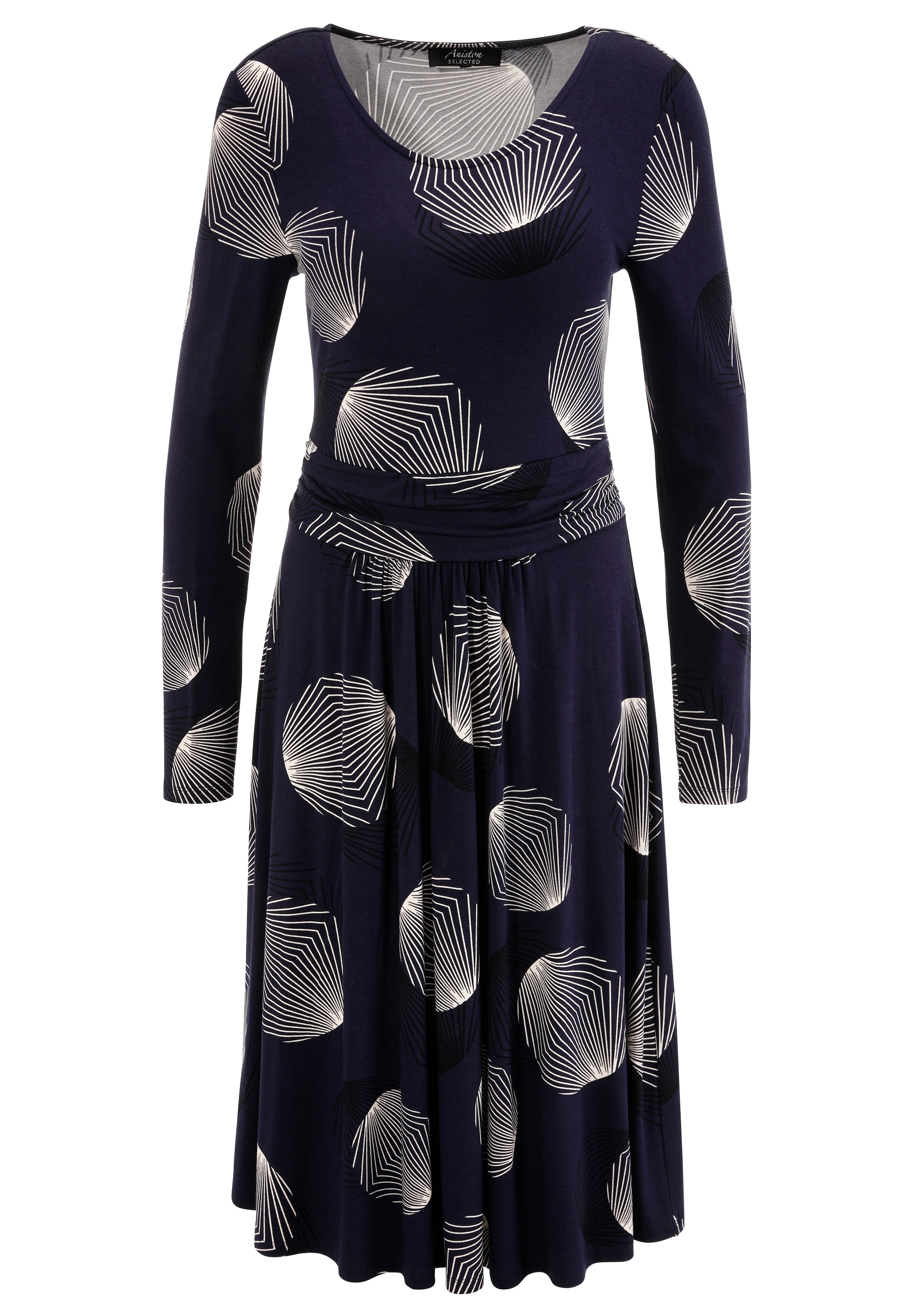 Aniston SELECTED Jerseykleid, mit figurbetonenden Raffungen in der Taille