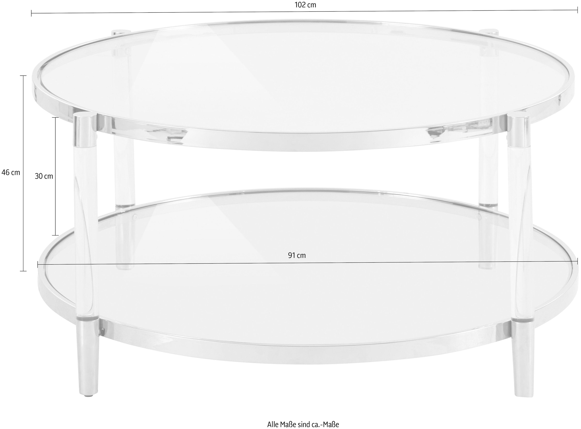 und 2 Metallbeinen Glastischplatte, Leonique »Ceadda«, Online cm einer in Shop Breite mit Couchtisch Farben, 102 OTTO