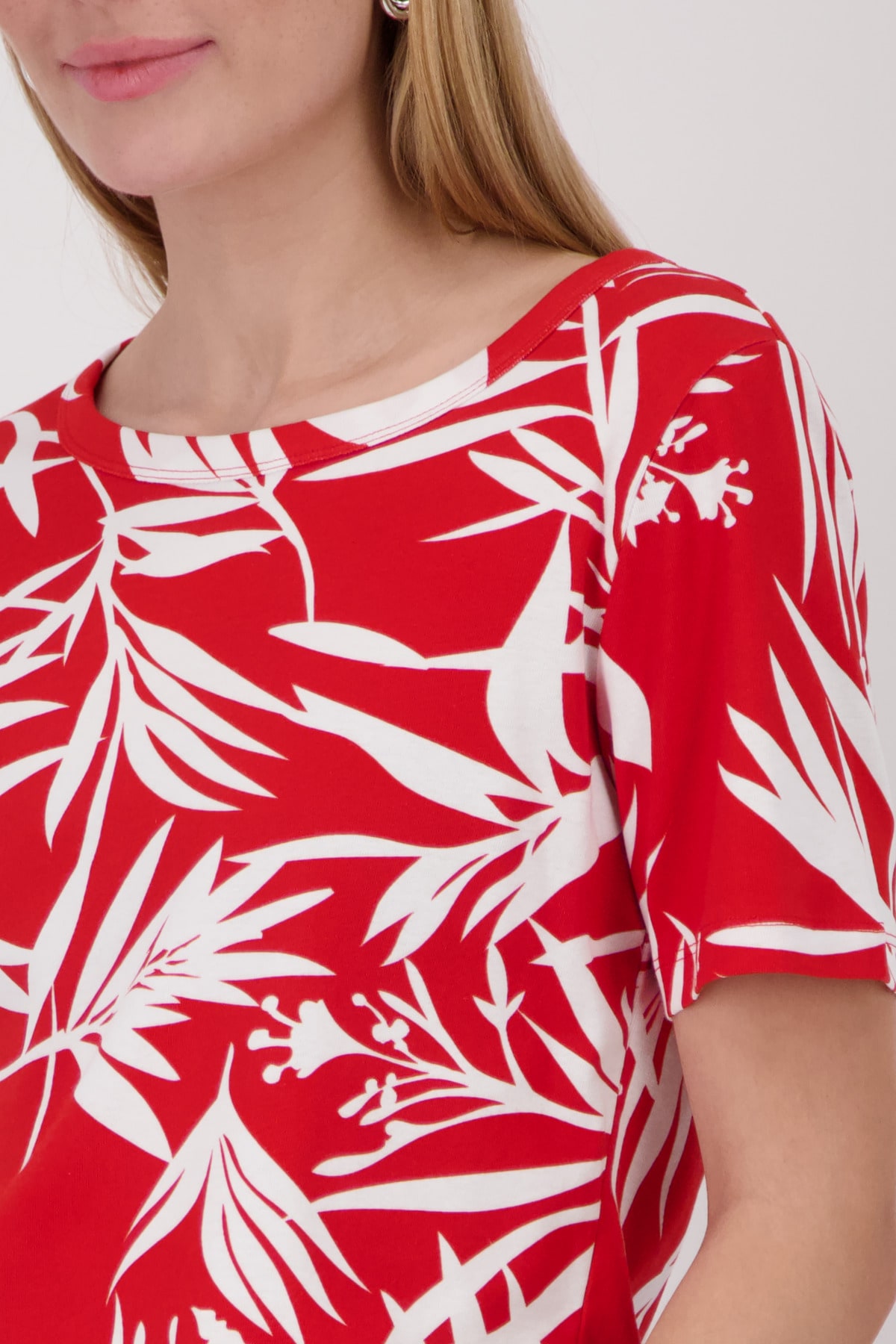 Monari Rundhalsshirt »Shirt Blätter allover« mit allover Tropicalprint
