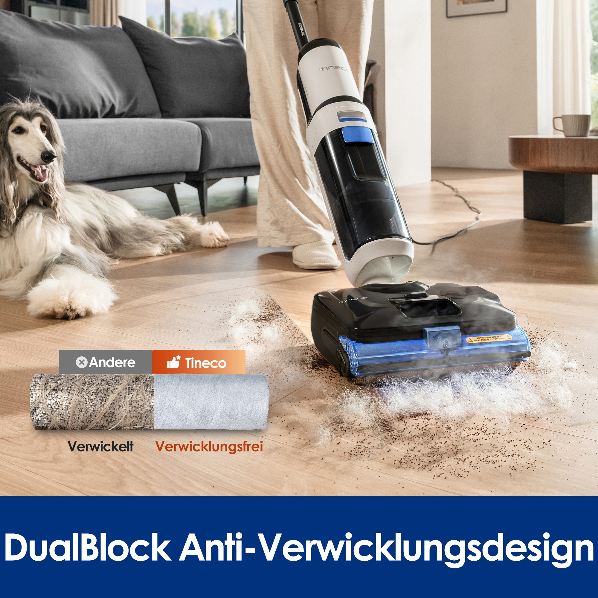 Tineco Nass-Trocken-Sauger »FLOOR ONE S6 Stretch Steam Plus Dampfreiniger« mit 160° Grad hygienischer Dampfreinigung, für Flecken und Tierhaare