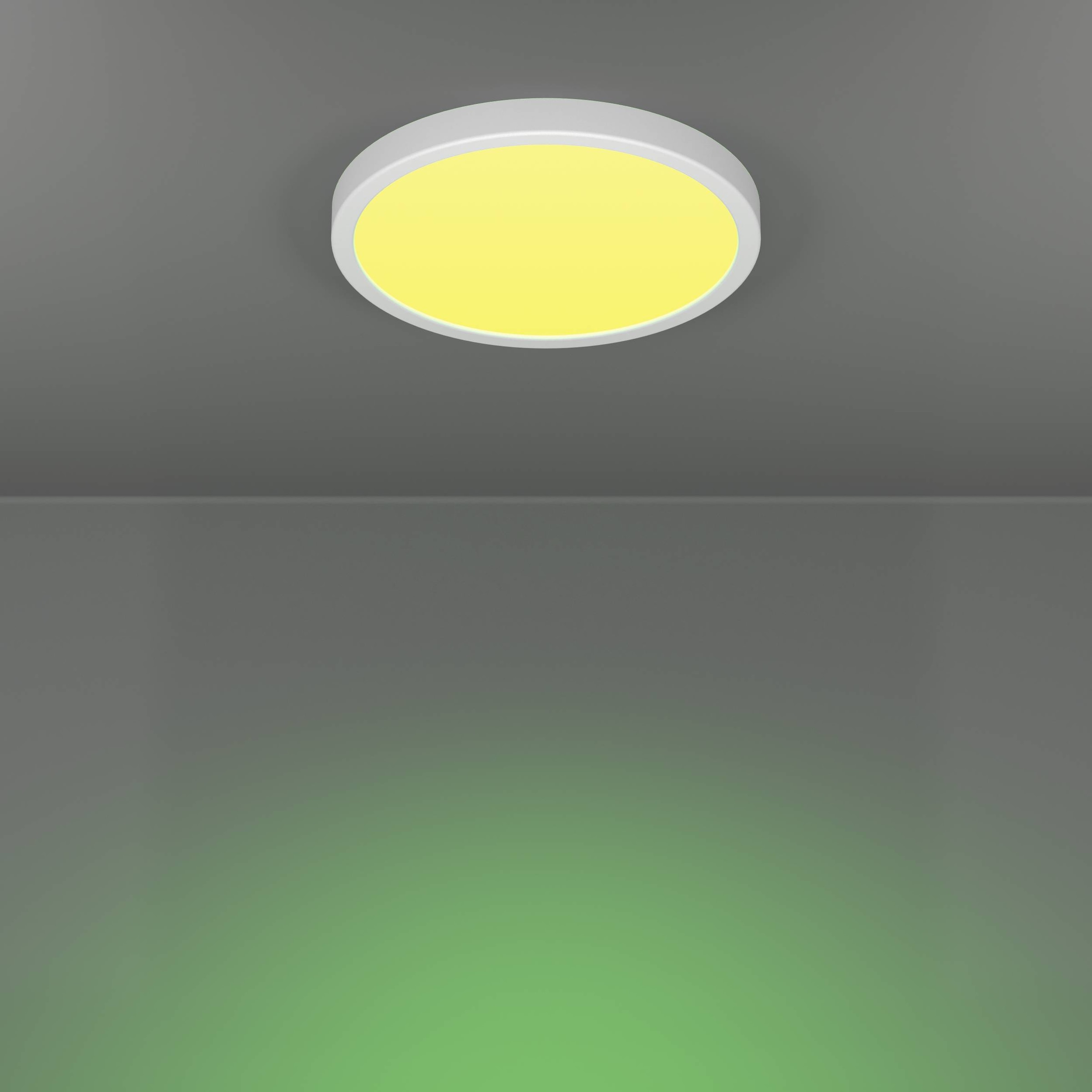 EGLO Aufbauleuchte »Fueva 6-Z Deckenlampe, ZigBee, App und Sprachsteuerung, Badlampe, IP44« LED-Modul 1 Stk. Kaltweiß | RGB Aufbauleuchte - H2,5 x Ø27,8 cm - weiß - 14,3W inkl.