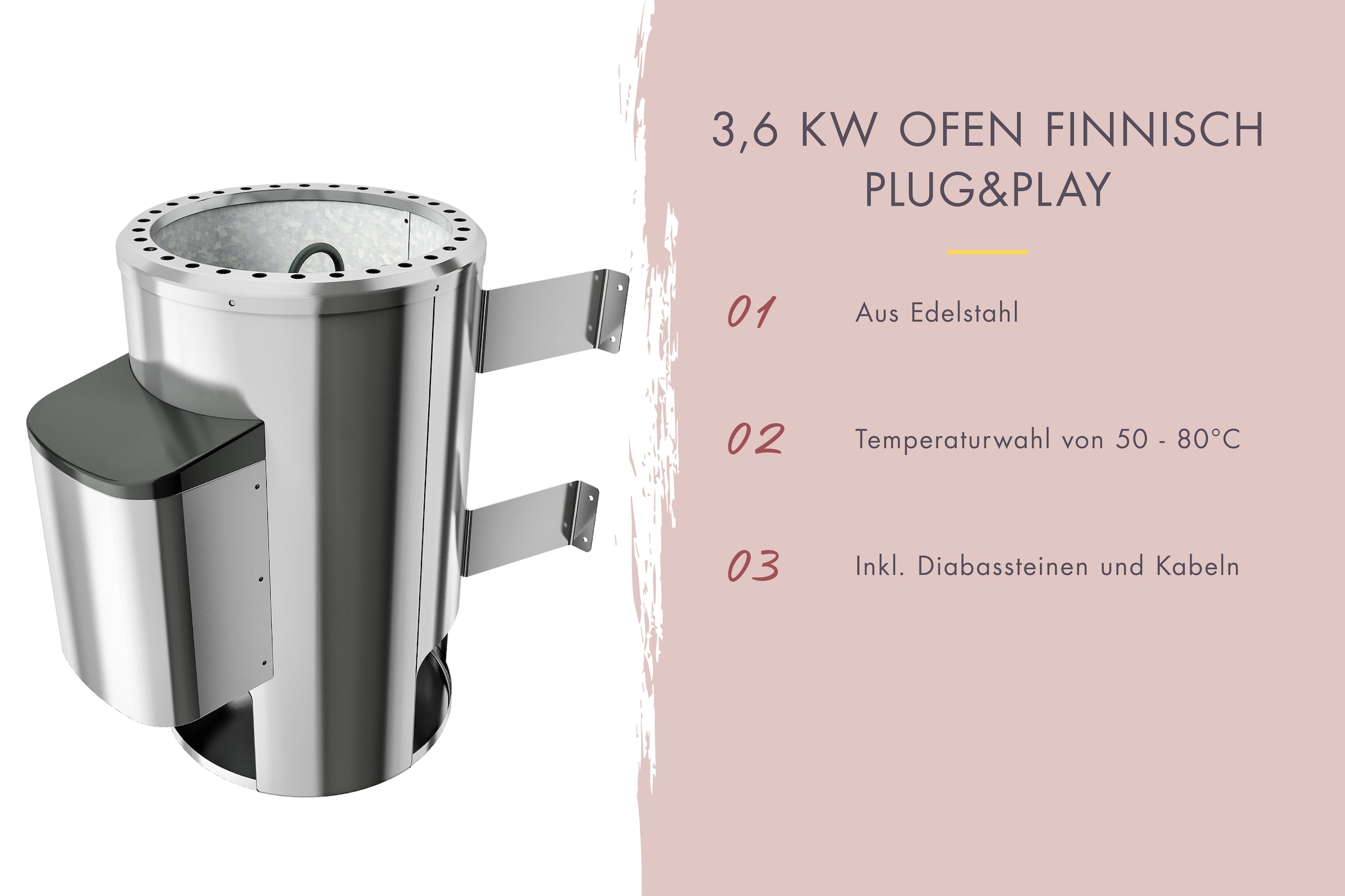 Karibu Sauna »Nanna« Set,  Ofen 3,6 kW externe Strg.easy