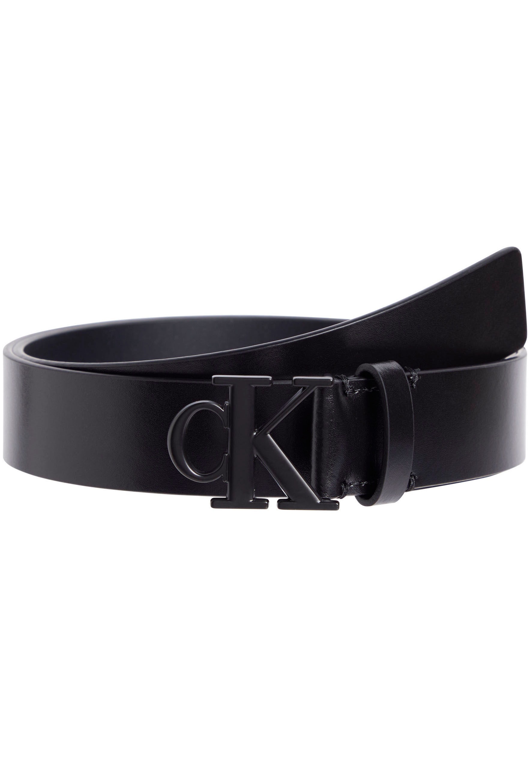 Calvin Klein Jeans Ledergürtel »MONOGRAM TONAL PLAQUE BELT 30MM«, Logoschließe