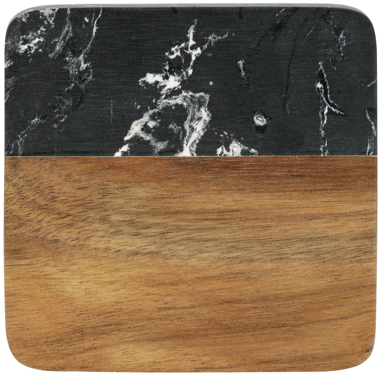 SCHÖNER WOHNEN-Kollektion Glasuntersetzer »Atami« edle Getränkeuntersetzer aus Marmor & Akazienholz mit Halterung