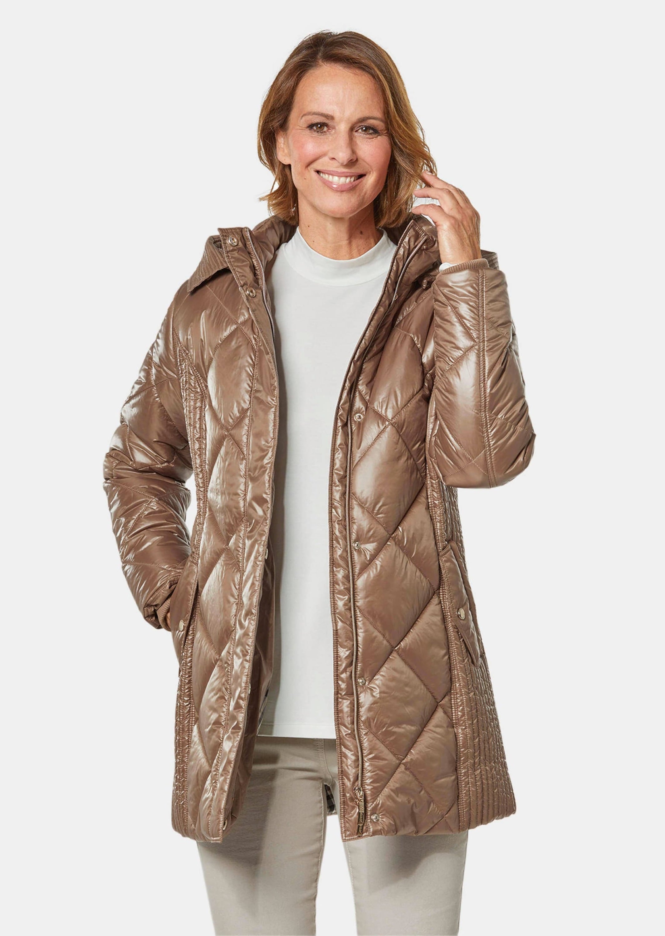 GOLDNER Steppjacke »Longsteppjacke mit hübschem Innenfutter«