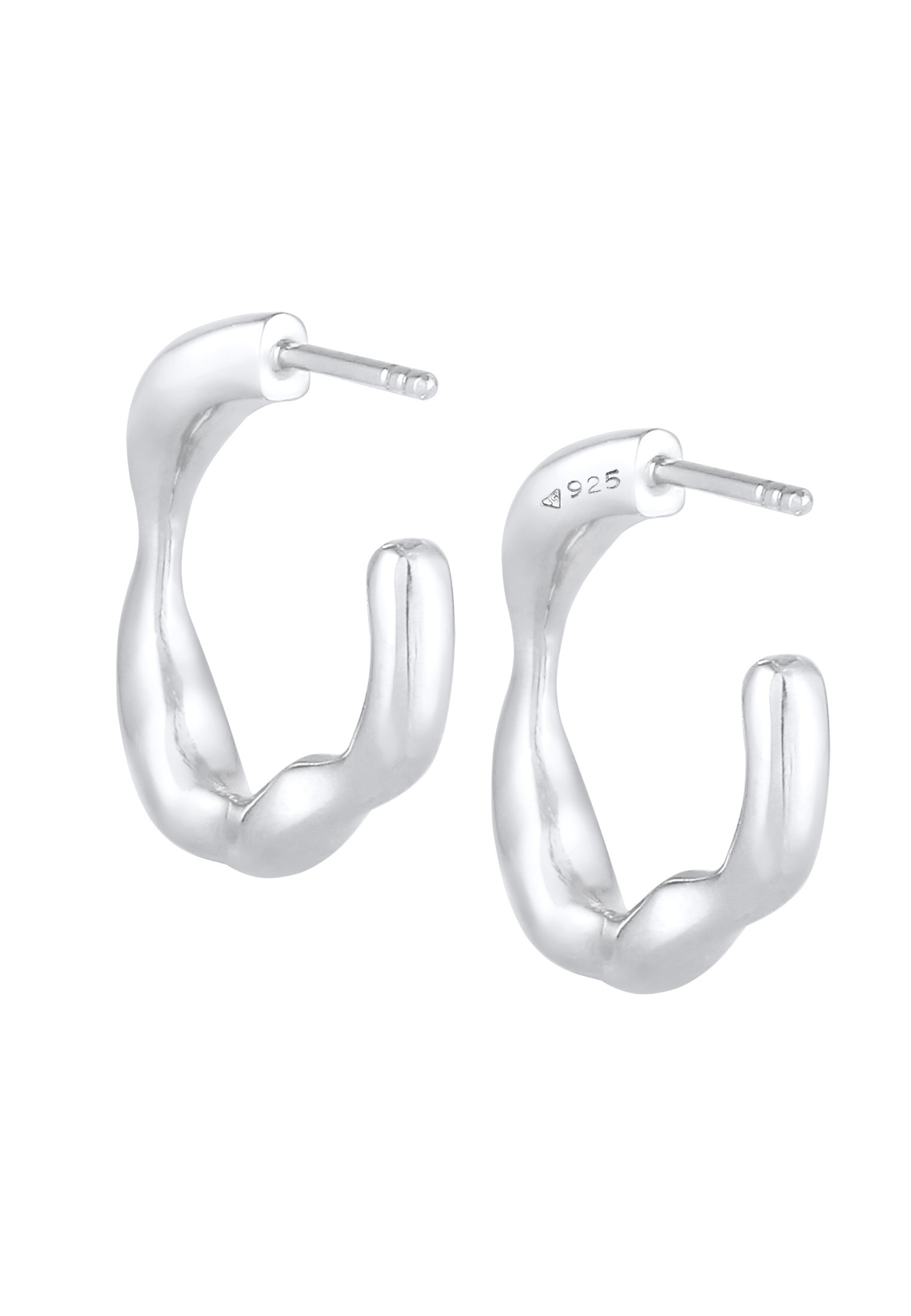 Elli Premium Paar Ohrstecker »Ohrringe Creolen Stecker Organic Look 925 Silber«