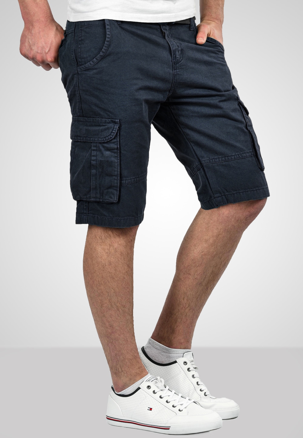 Alessandro Salvarini Cargoshorts »A. Salvarini Herren Designer Cargo Shorts Cargoshorts kurze Hose Gürtel AS037«