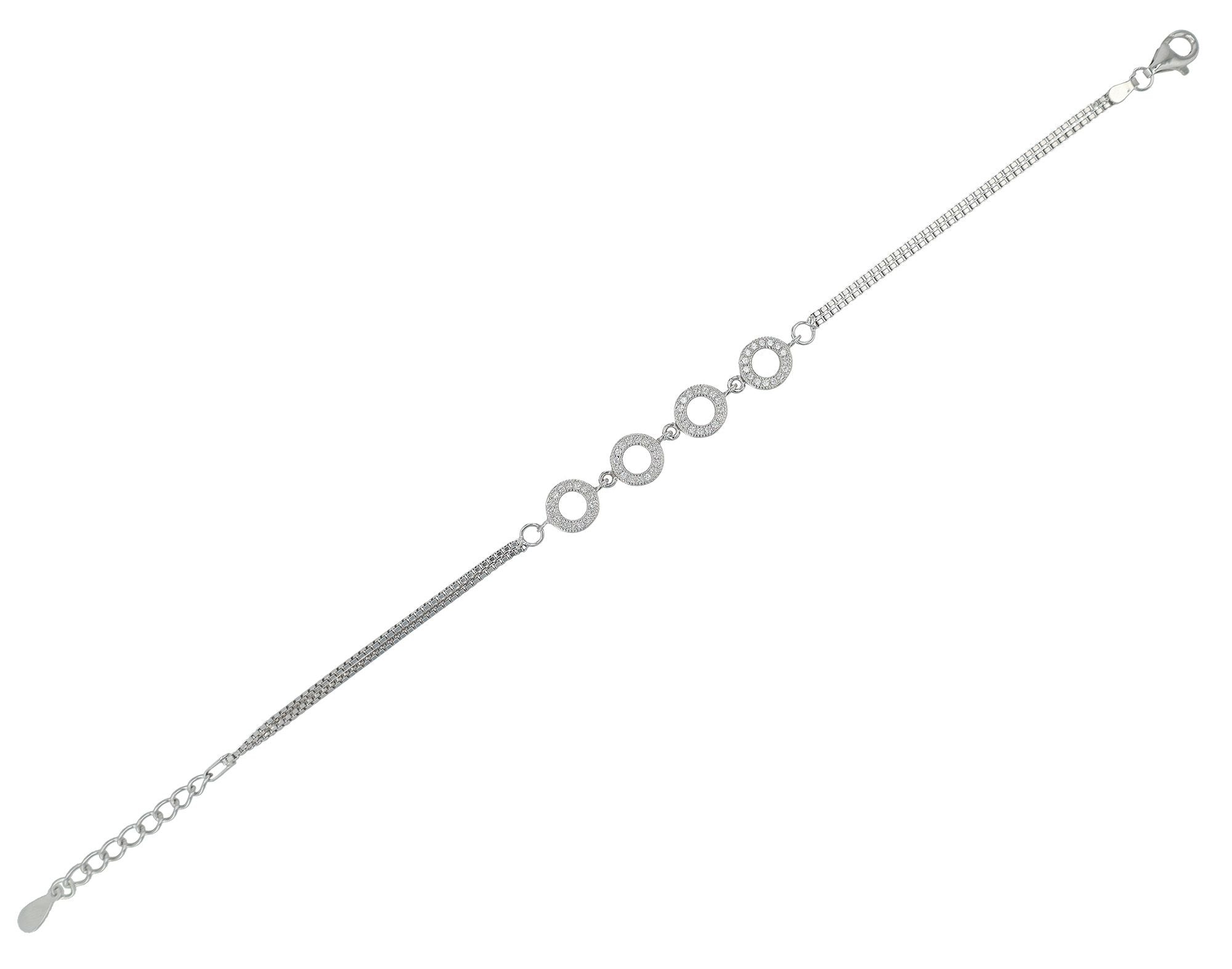 Adelia´s Armband »Damen Armband aus 925 Silber mit Zirkonia 17+3 cm«