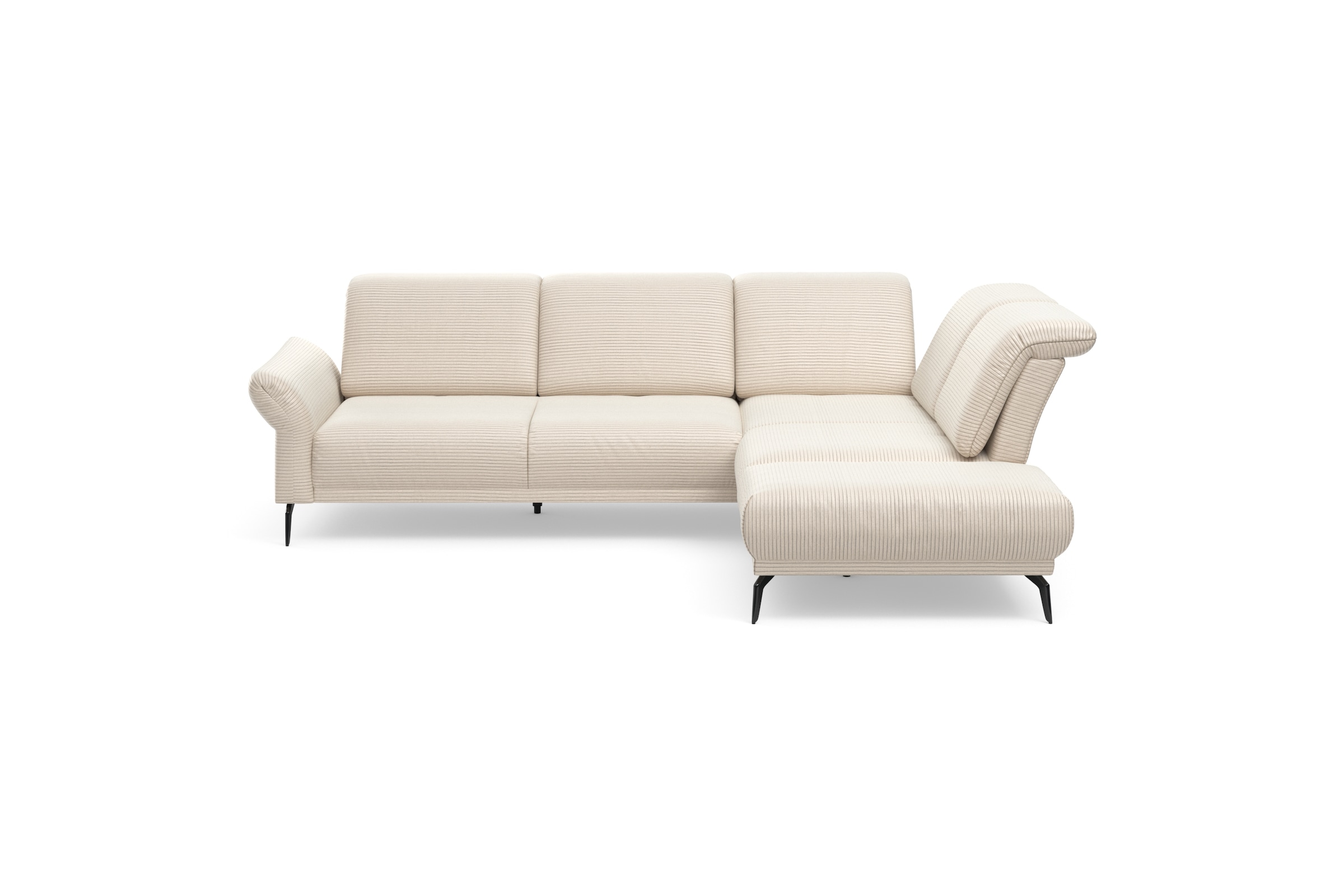 Home affaire Ecksofa »Coco L-Form« Sitztiefen-, Arm- und Kopfteilverstellung, Cord-Bezug, Fußhöhe 15 cm