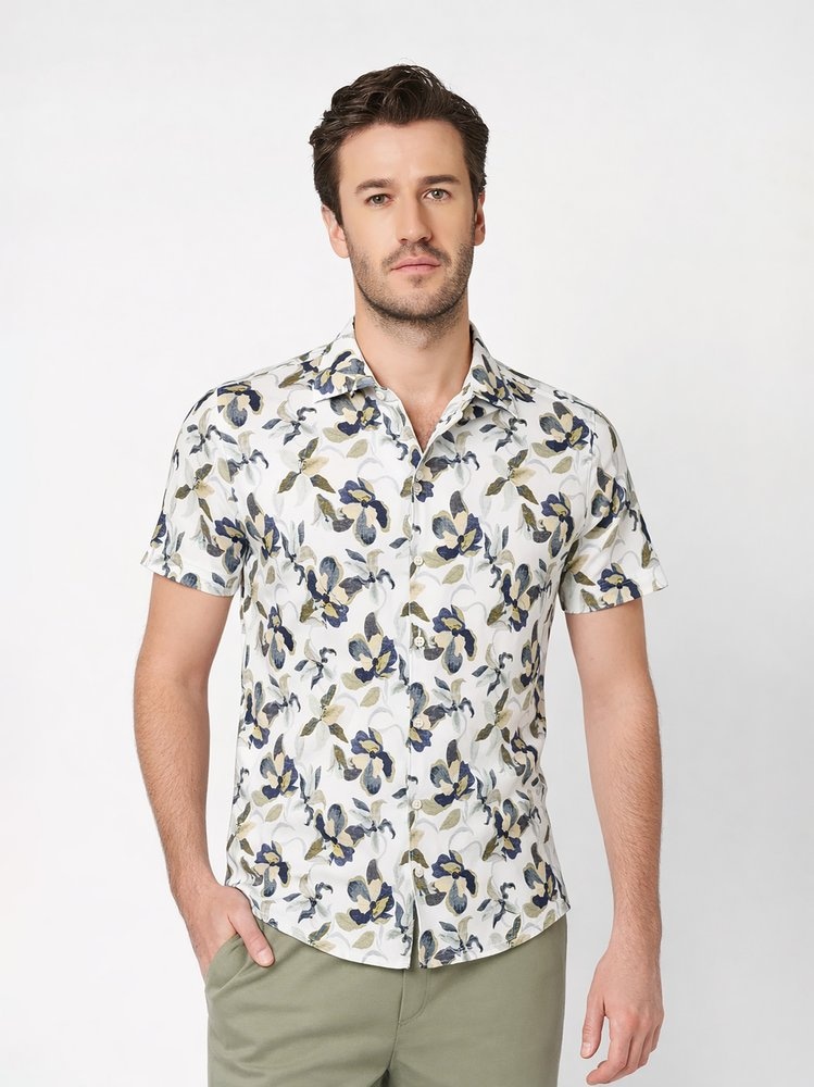 DESOTO Kurzarmhemd »Casual Kent 1/2« Jerseyhemd, Kentkragen, slim fit