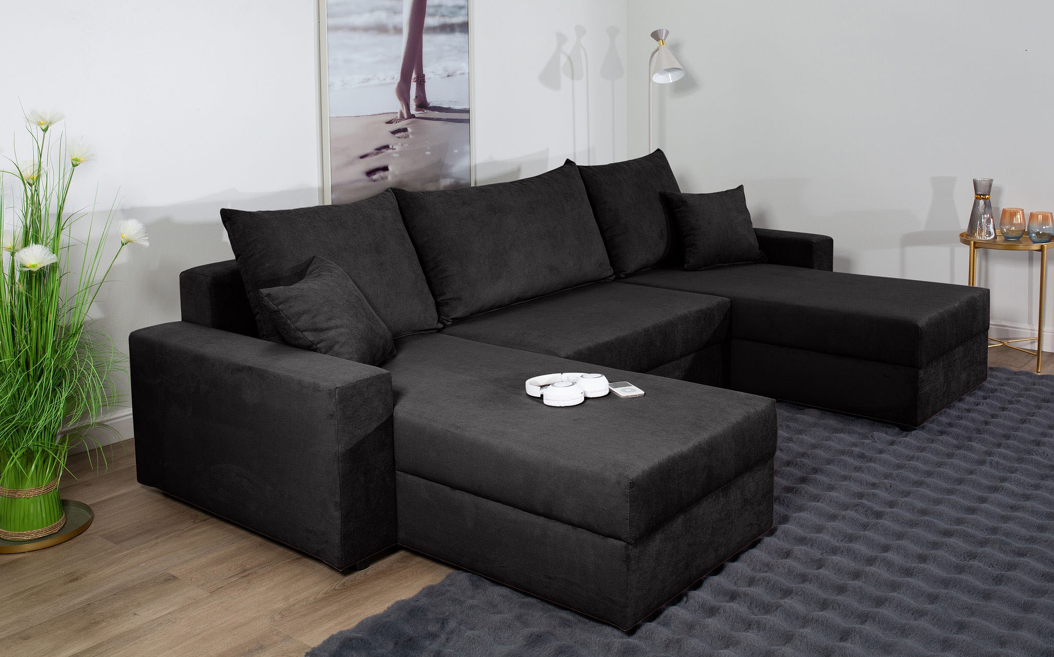 COLLECTION AB Wohnlandschaft »Pico U-Form«, Breite 252, mit Armlehne Schlaffunktion, Bettkasten