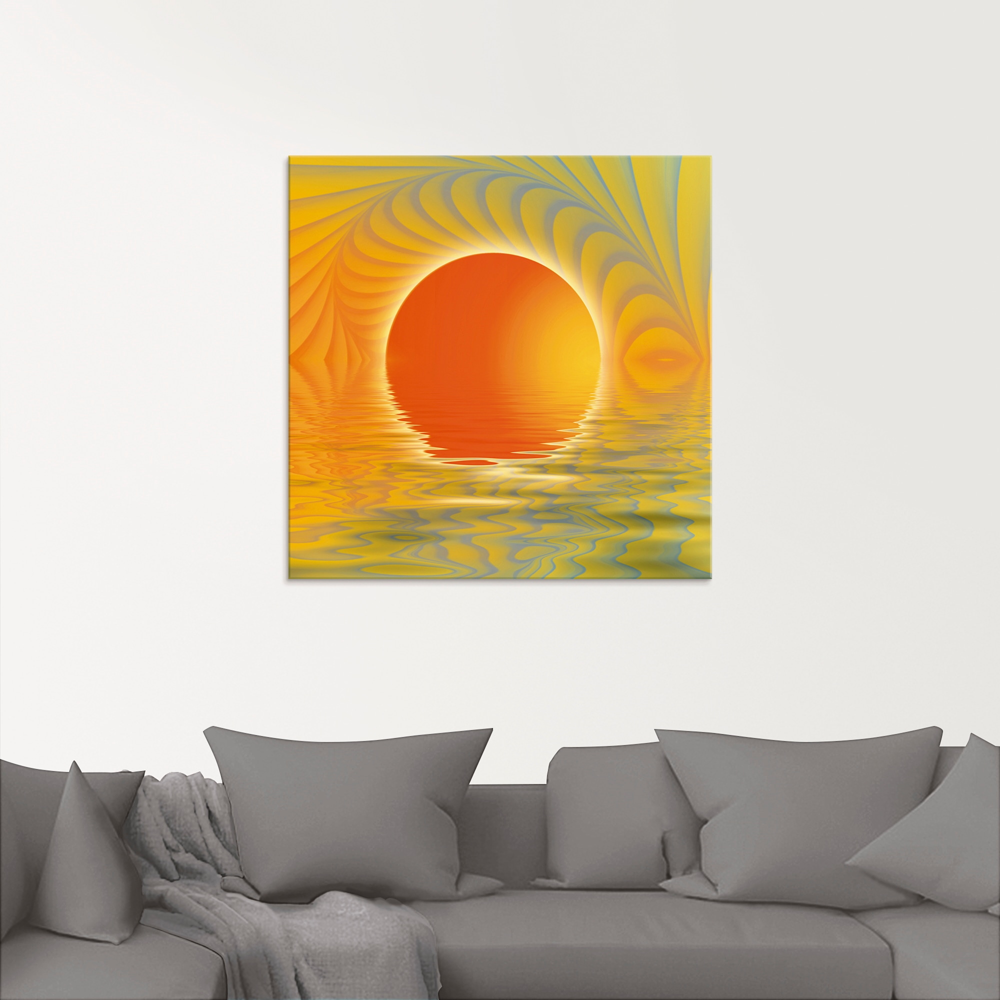 Artland Glasbild »Abstrakter Sonnenuntergang«, Muster, (1 St.), in verschiedenen Größen