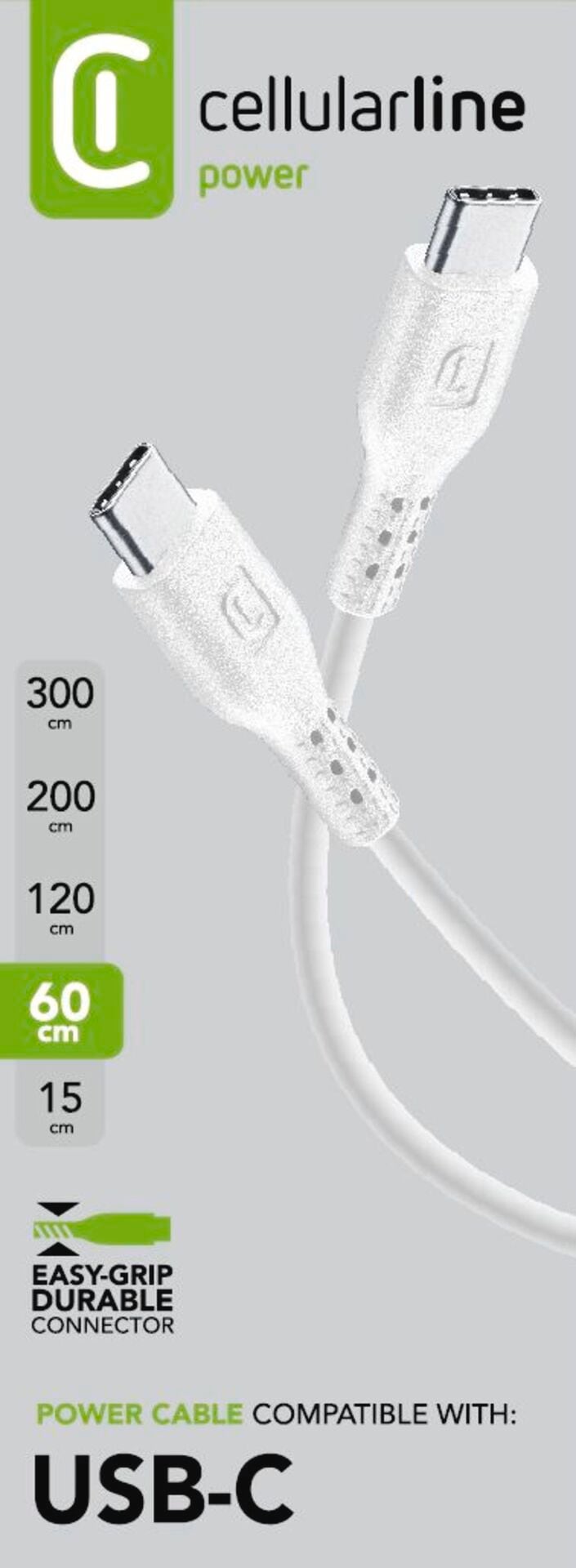 Cellularline USB-Kabel »Power Data Cable 0,6 m USB Typ-C / Typ-C«, USB Typ C-USB Typ C, 60 cm