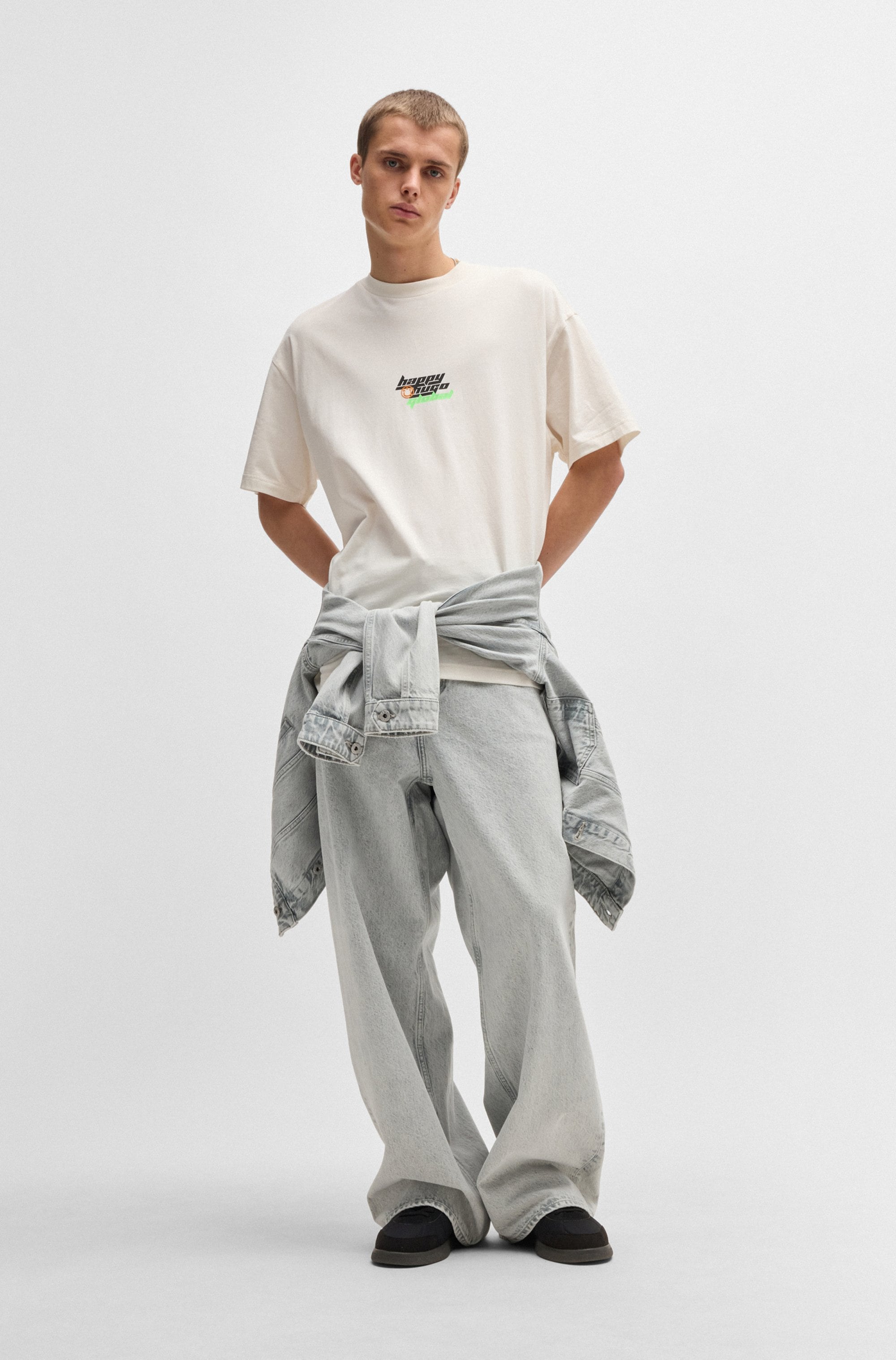 HUGO Blue T-Shirt »Nerperi«, mit buntem Logoschriftzug