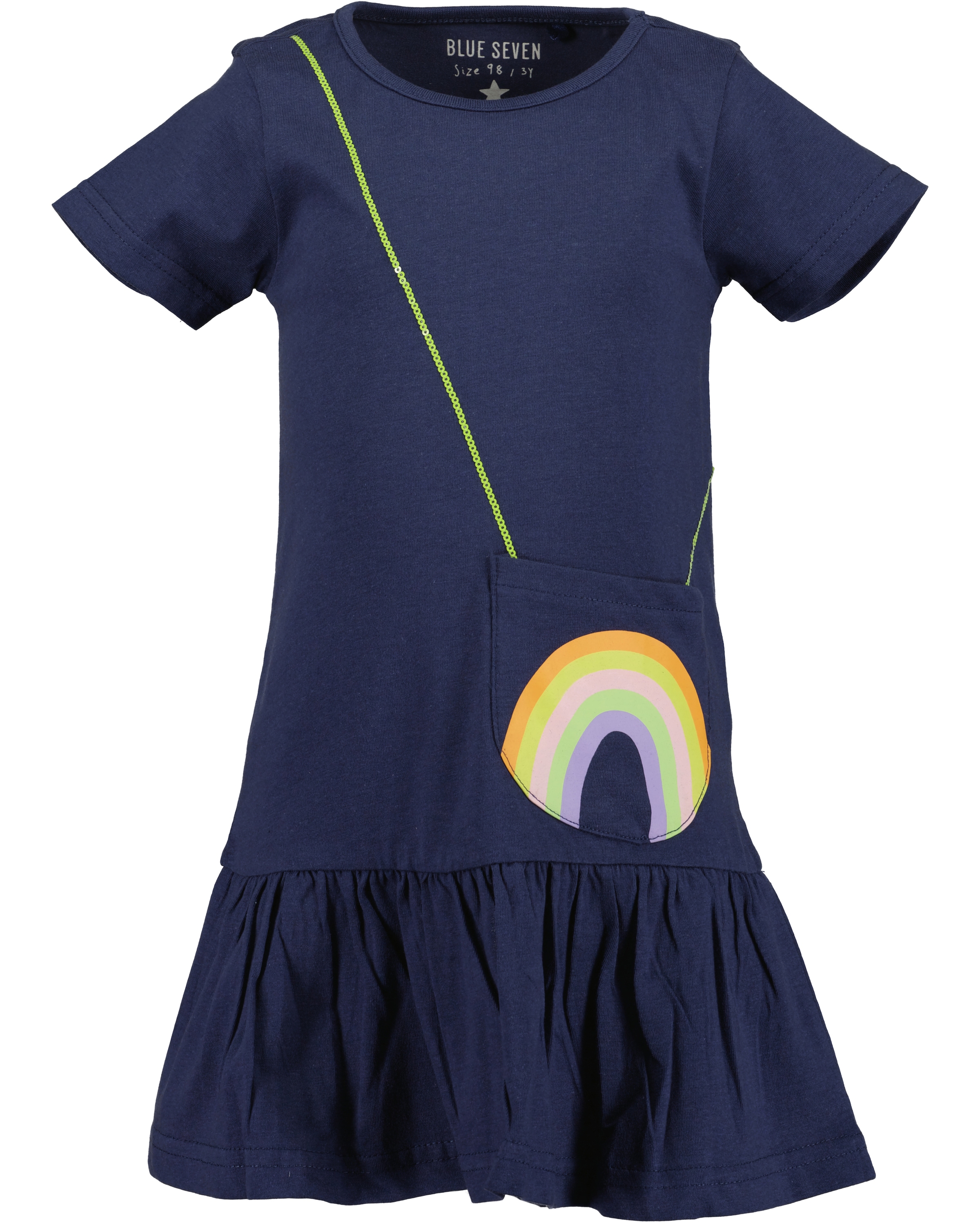 Blue Seven Jerseykleid »Blue Seven Mädchen Kleid mit Regenbogen« aufgesetzte Tasche