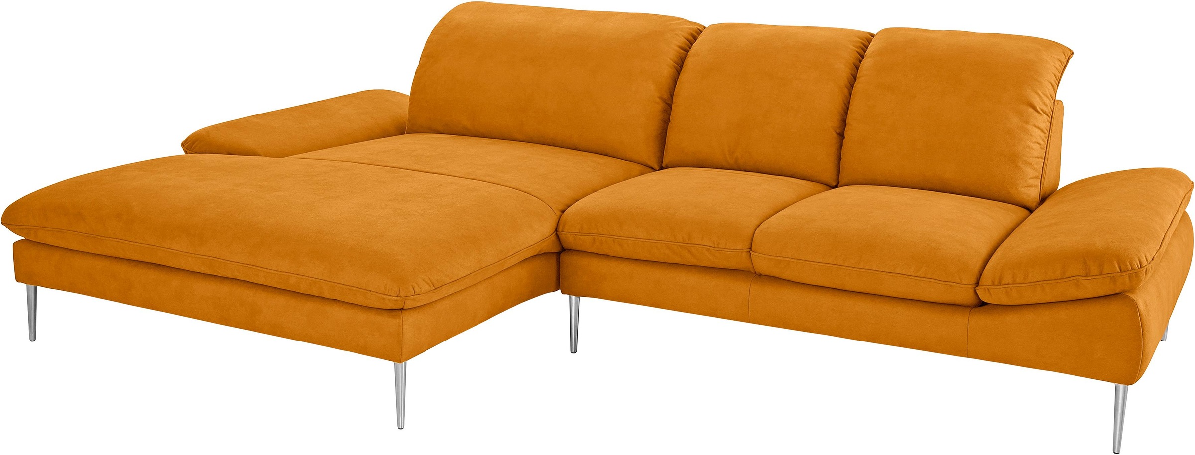 W.SCHILLIG Ecksofa »enjoy&MORE, Designsofa, elegant und bequem, L-Form«, mit Sitztiefenverstellung, Füße Chrom glänzend, Breite 310 cm