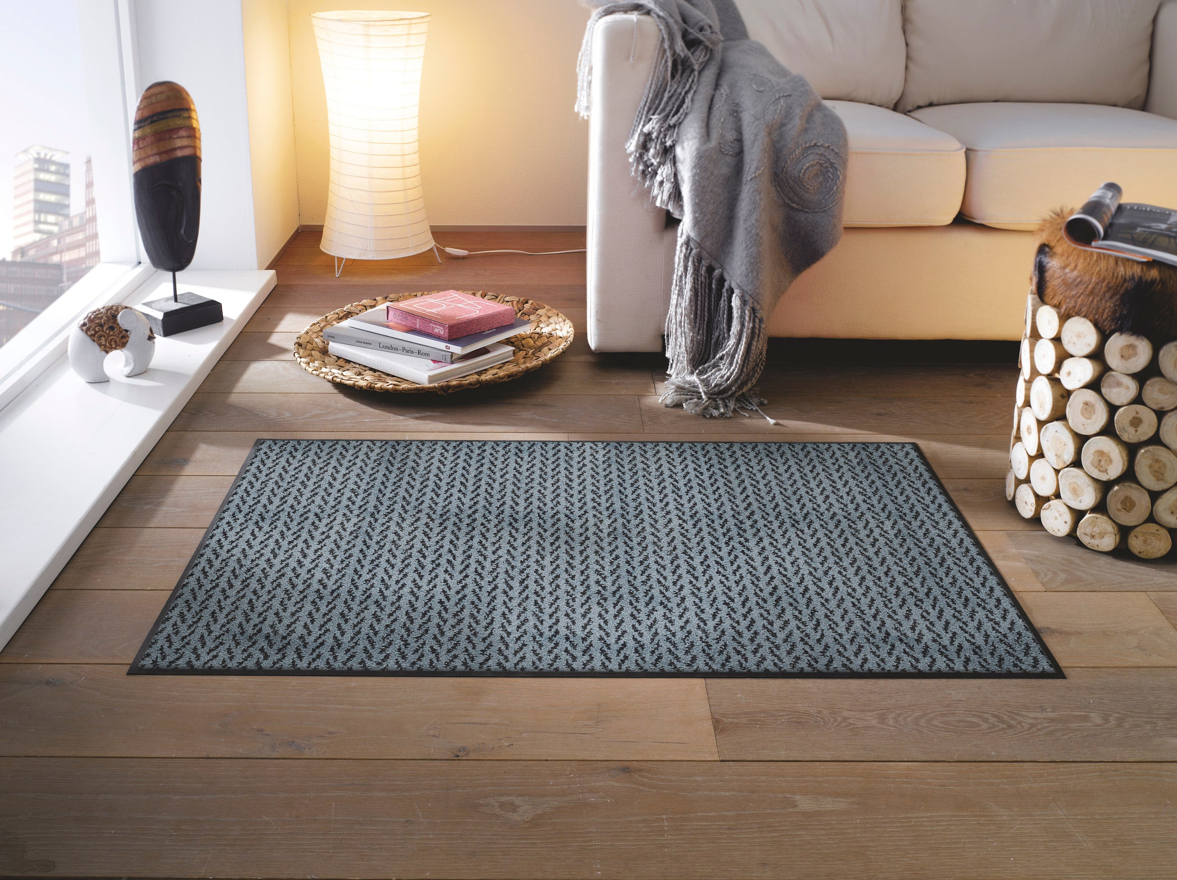 wash+dry by Kleen-Tex Teppich »Duo Denim« rechteckig 9 mm Höhe rutschhemmend, In- und Outdoor geeignet, waschbar