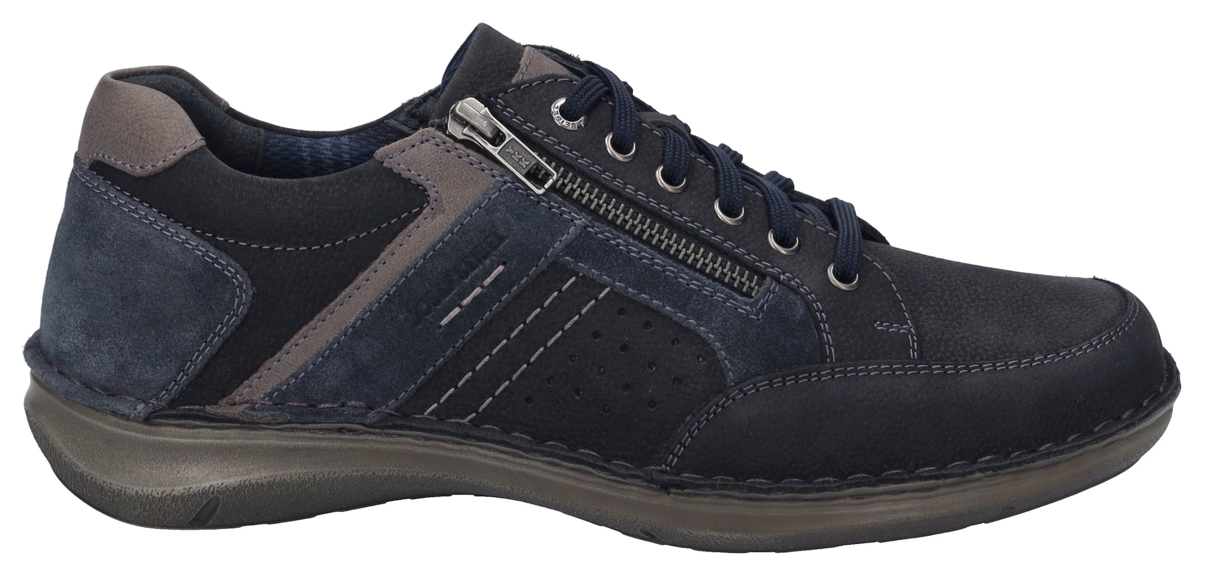 Josef Seibel Schnürschuh »New Anvers 87«, Freizeitschuh, Halbschuh, Komfortschuh mit zusätzlichem Reißverschluss