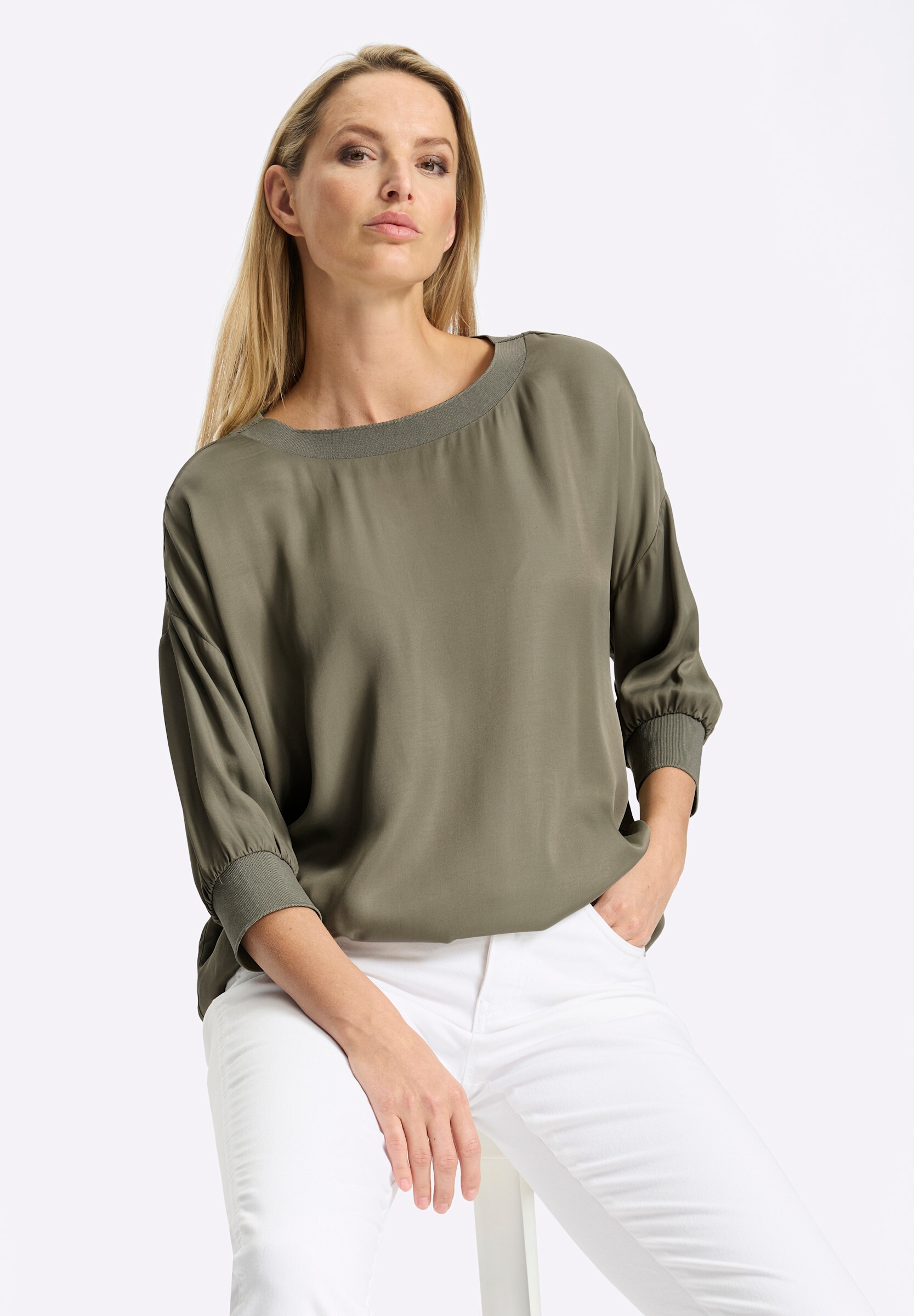 heine Schlupfbluse »Satin-Bluse Satinbluse mit 3/4-Arm«