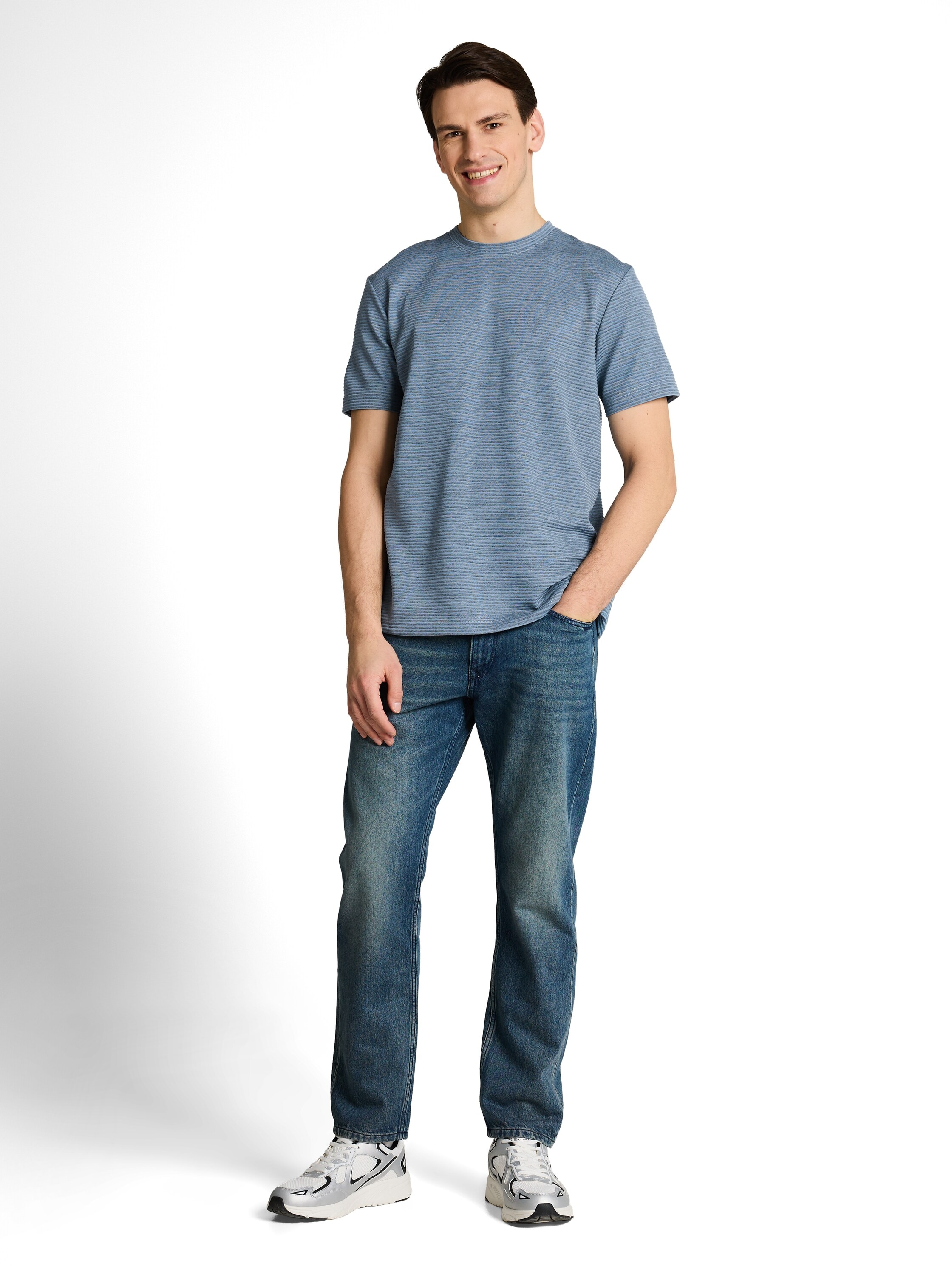 TOM TAILOR Kurzarmshirt Rundhals in Streifen-Optik