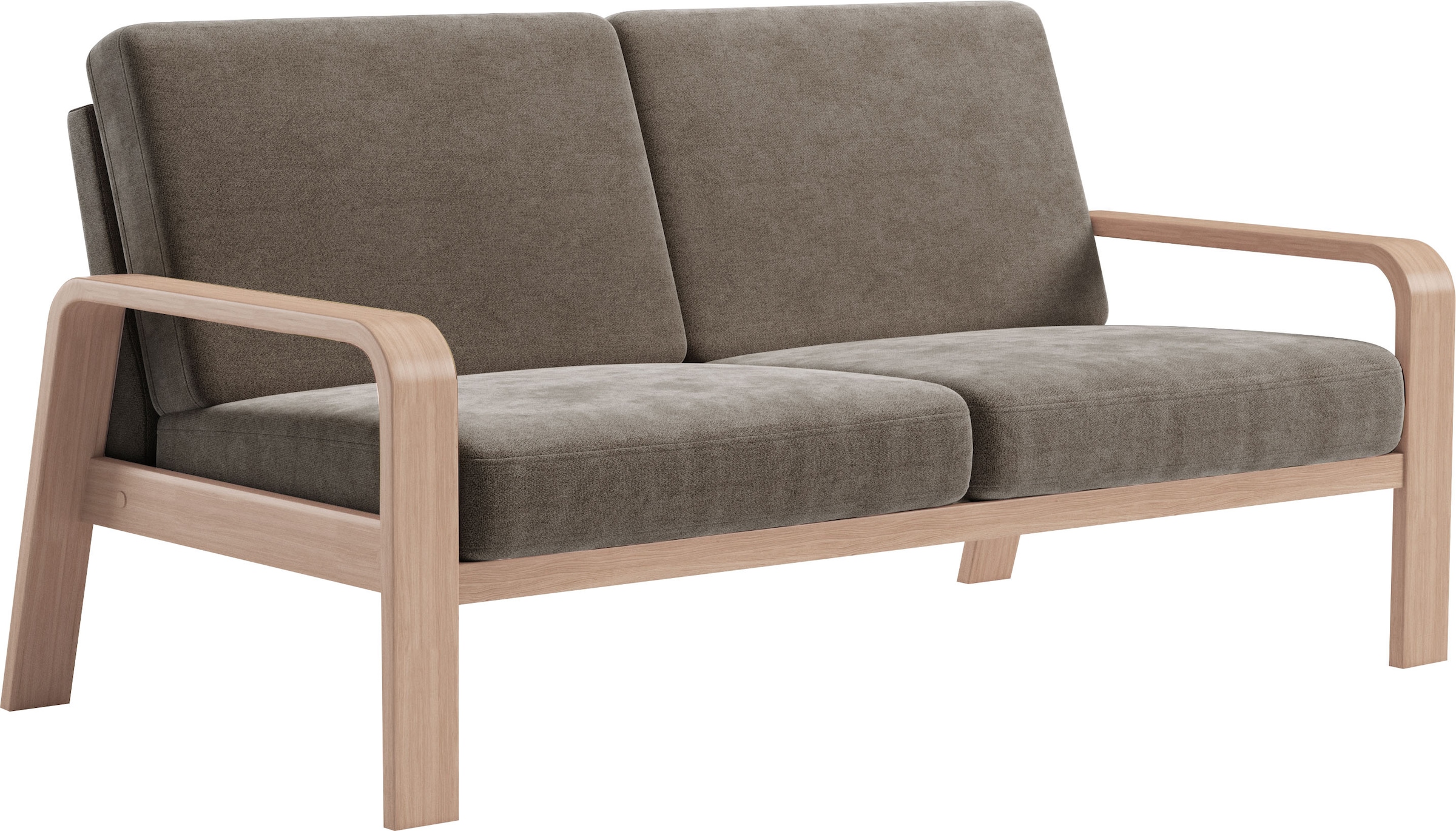 sit&more 2,5-Sitzer »Kolding«, Armlehnen aus Buchenholz in natur, verschiedene Bezüge und Farben