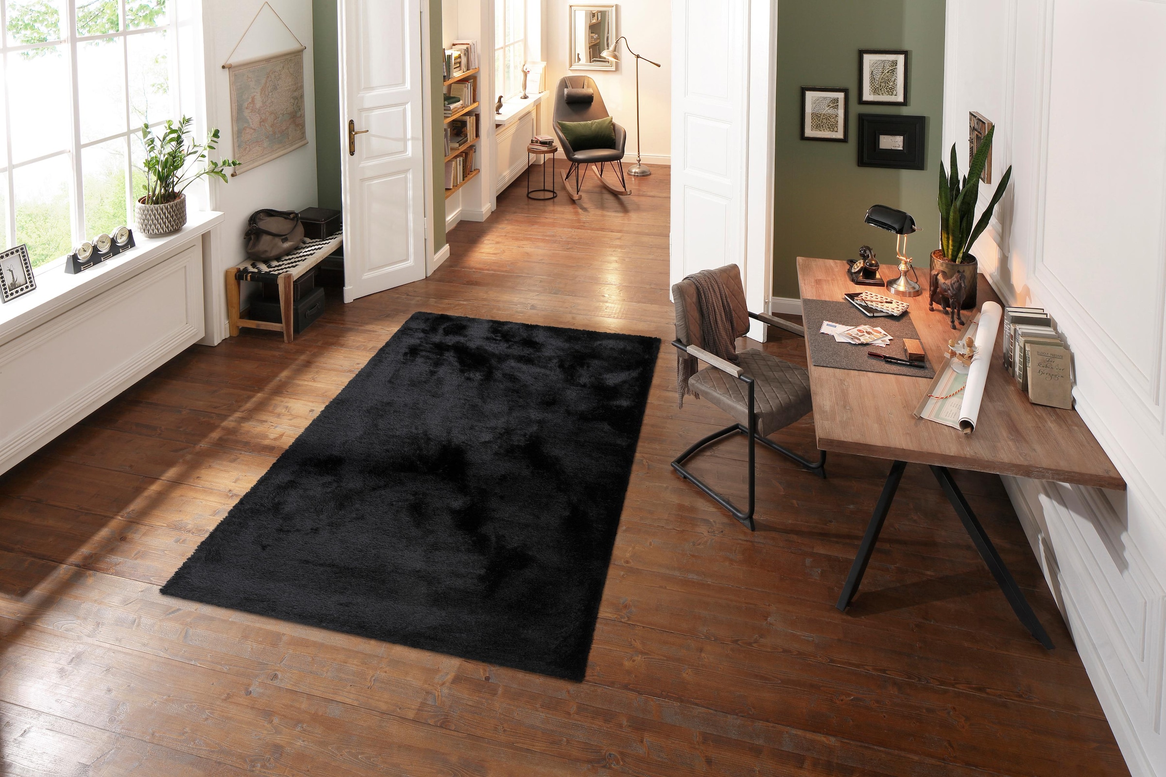 Bruno Banani Teppich »Dana Teppich, besonders weich und kuschelig, Kundenliebling«, rechteckig, 30 mm Höhe, uni, Mikrofaser Teppiche, Wohnzimmer, Schlafzimmer, Esszimmer