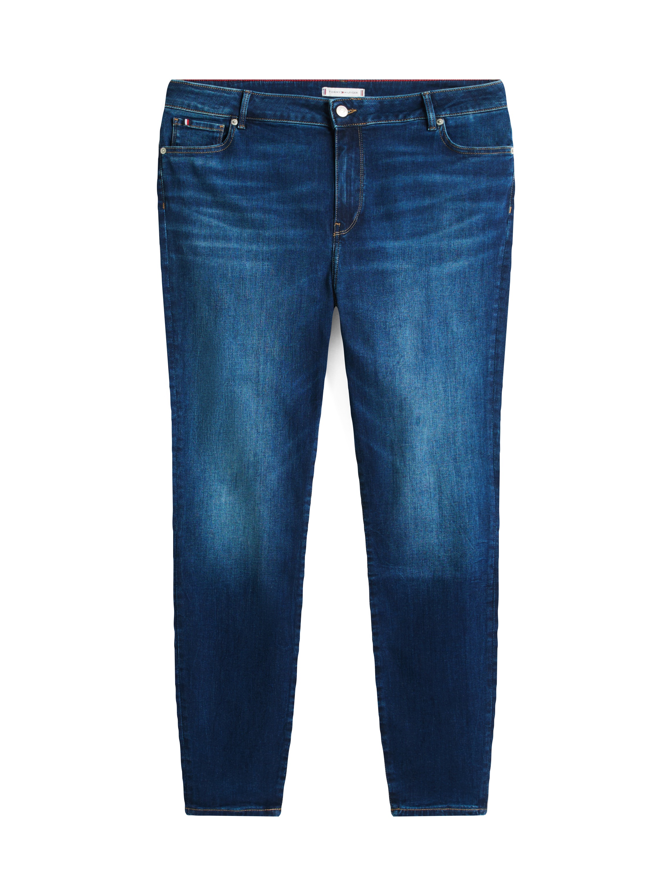 Tommy Hilfiger Curve Skinny-fit-Jeans »CRV HARLEM SKINNY RW NEW DOREEN«, in Großen Größen, Tommy Jeans Logo-Badge, stoned wash Optik