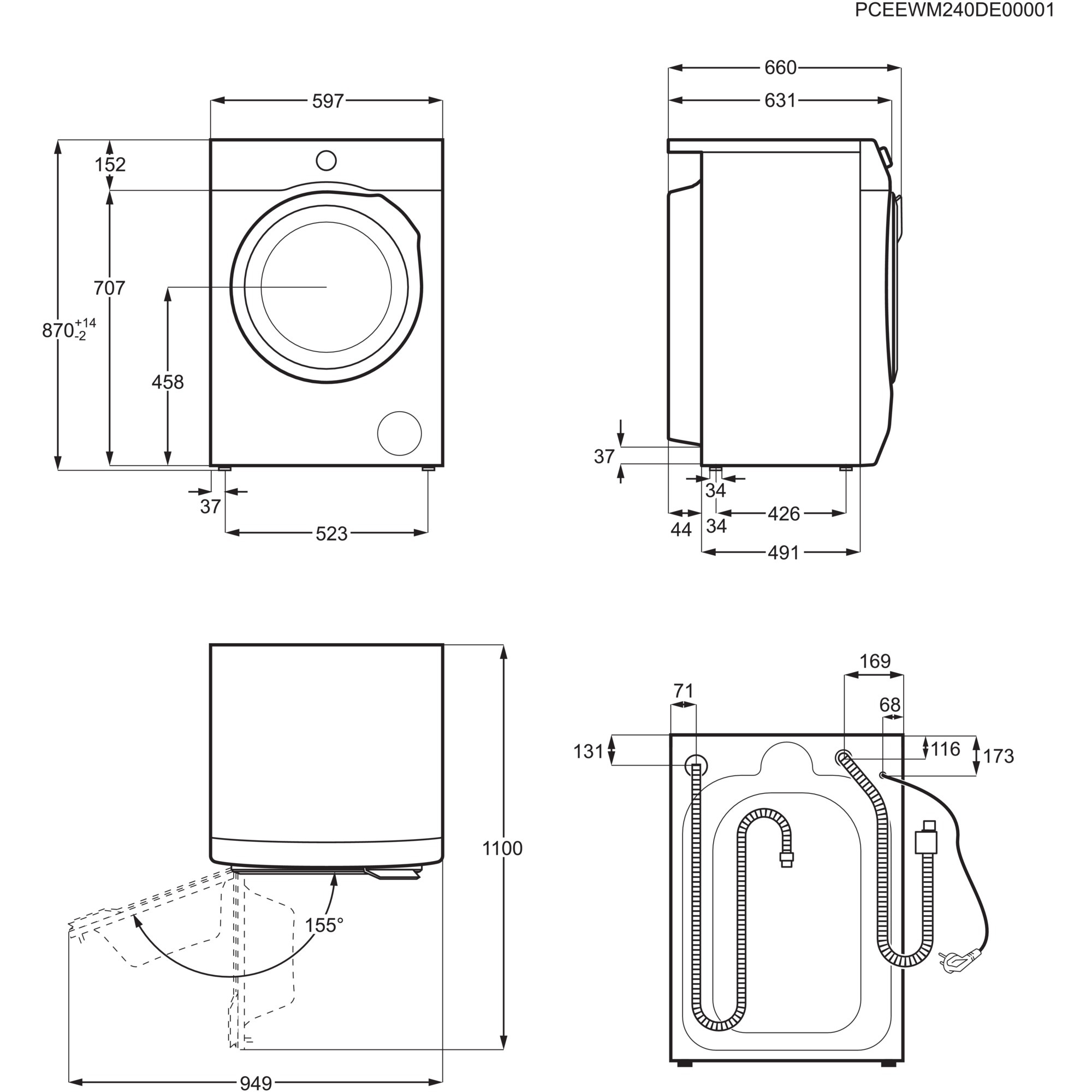 AEG Waschtrockner »LWR9W81600« 9000 AbsoluteCare® 10 kg /6 kg 76 dB(A) AbsoluteCare®: Wärmepumpe und kein Einlaufen von Wolle und Seide