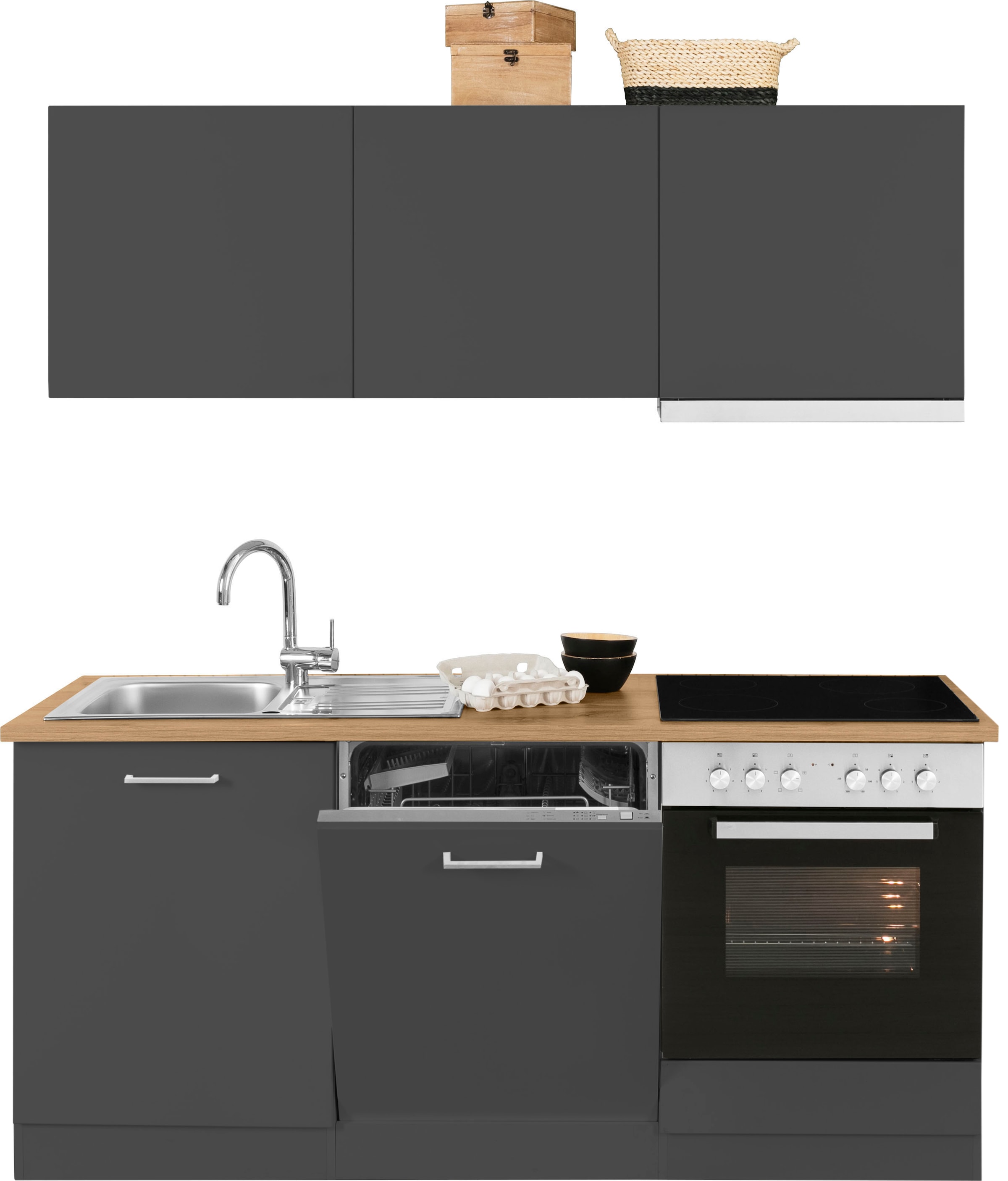 Küchenzeile »Kehl«, mit E-Geräten, Breite 180 cm, inkl. Geschirrspülmaschine