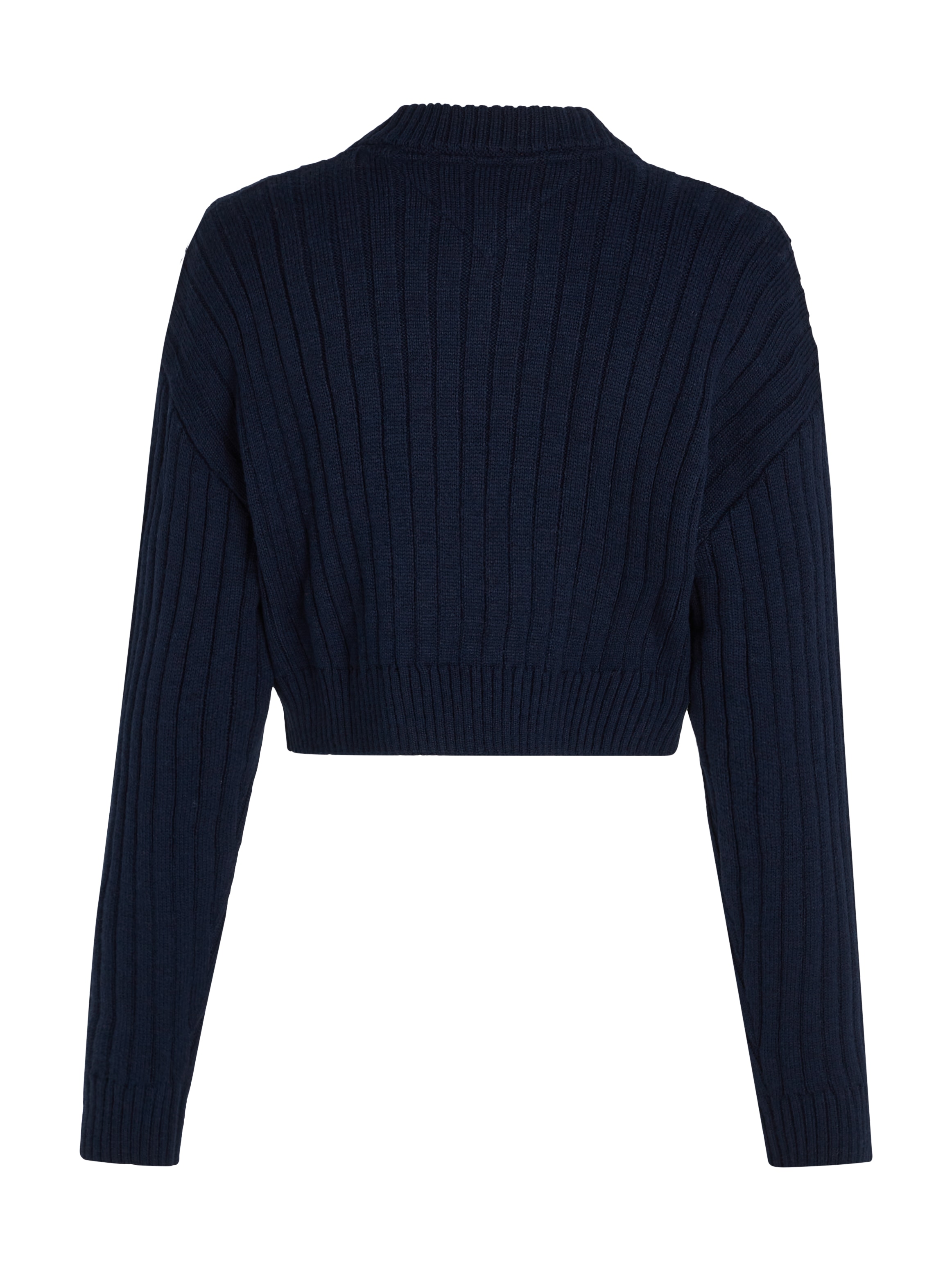 Tommy Jeans Strickpullover »TJW VNCK CENTER FLAG SWEATER EXT«, mit Tommy Jeans Center Logo-Flag