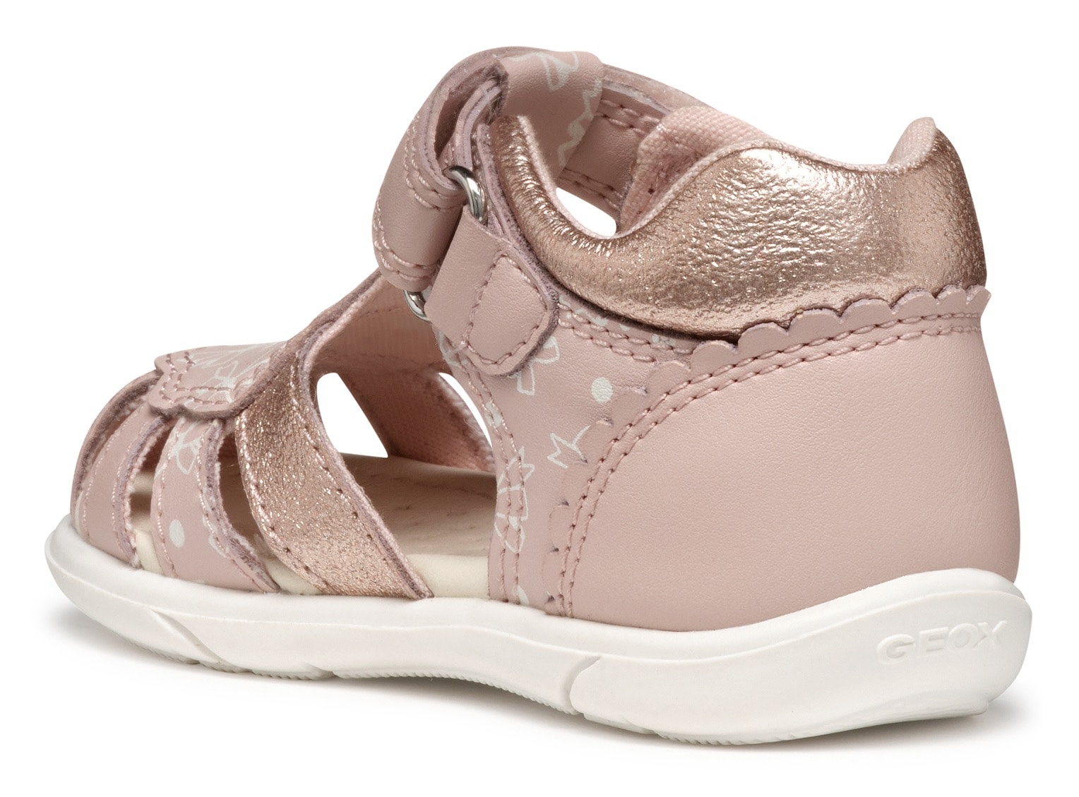 Geox Lauflernschuh »B SANDAL ZAPITO GIRL«, Glitzersandale, Klettschuh, Babyschuh im Metallic Look