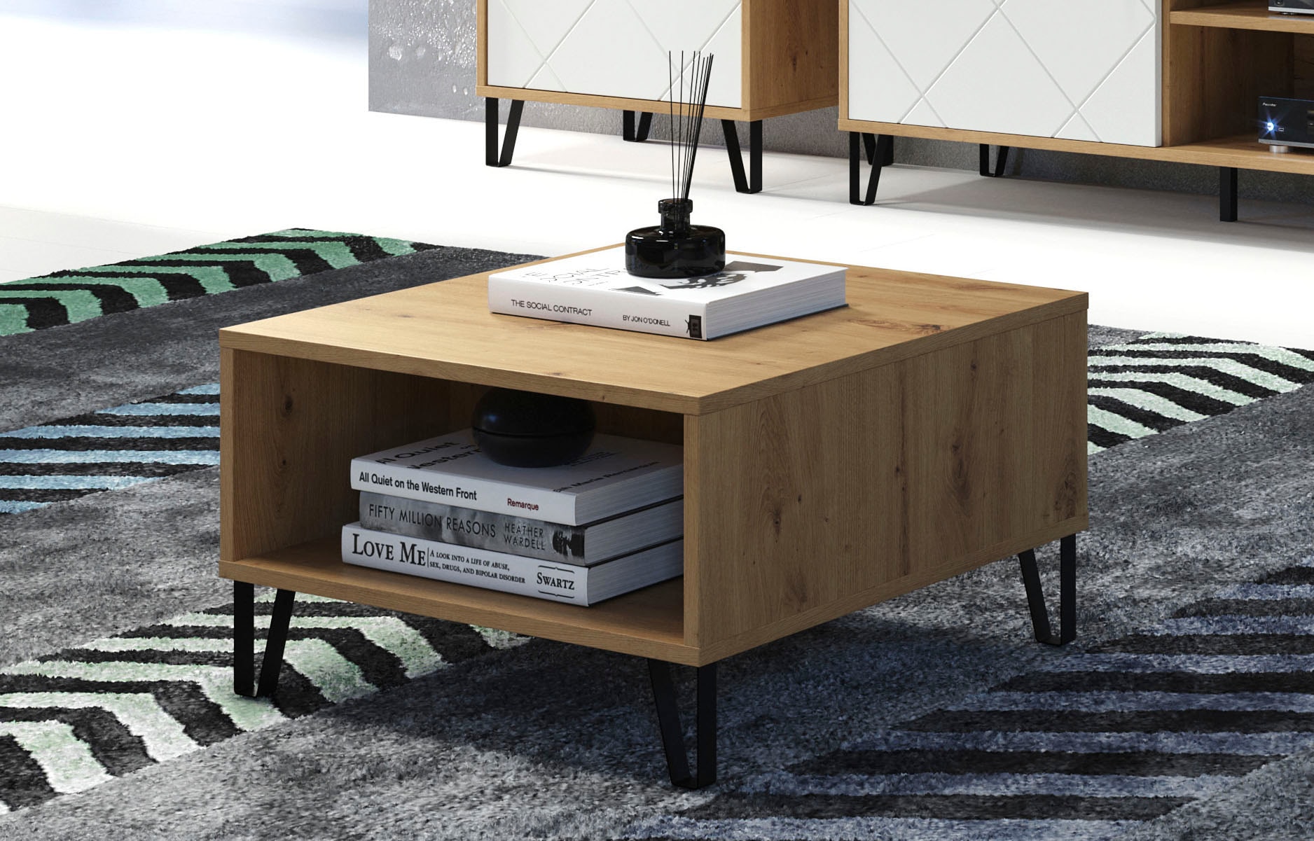 Home affaire Couchtisch »Tarragona« Couchtisch mit 2 offenen Fächern - (B/T/H) 60/60/37 cm