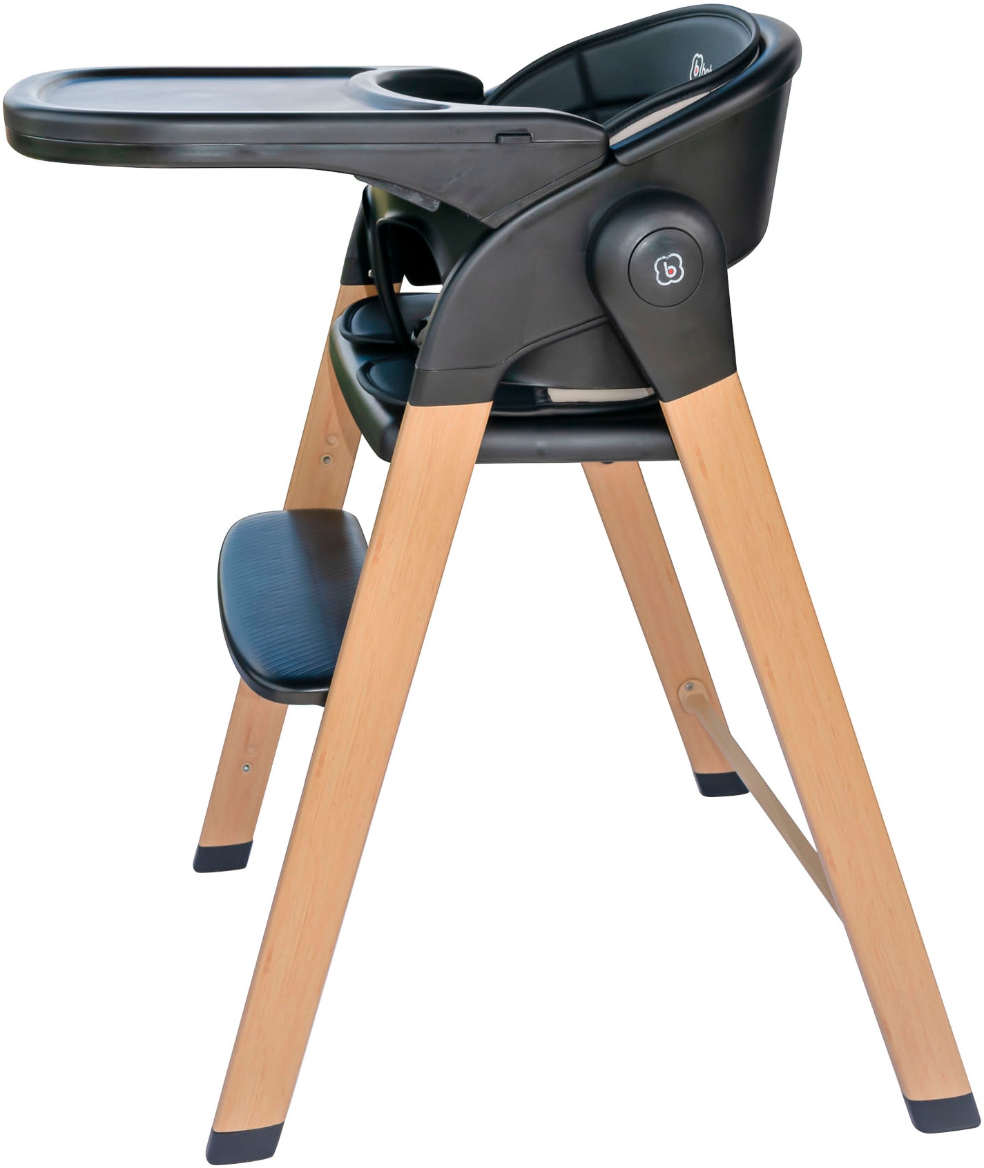 BabyGo Hochstuhl »Levels, black wood optic« () platzsparend zusammenklappbar