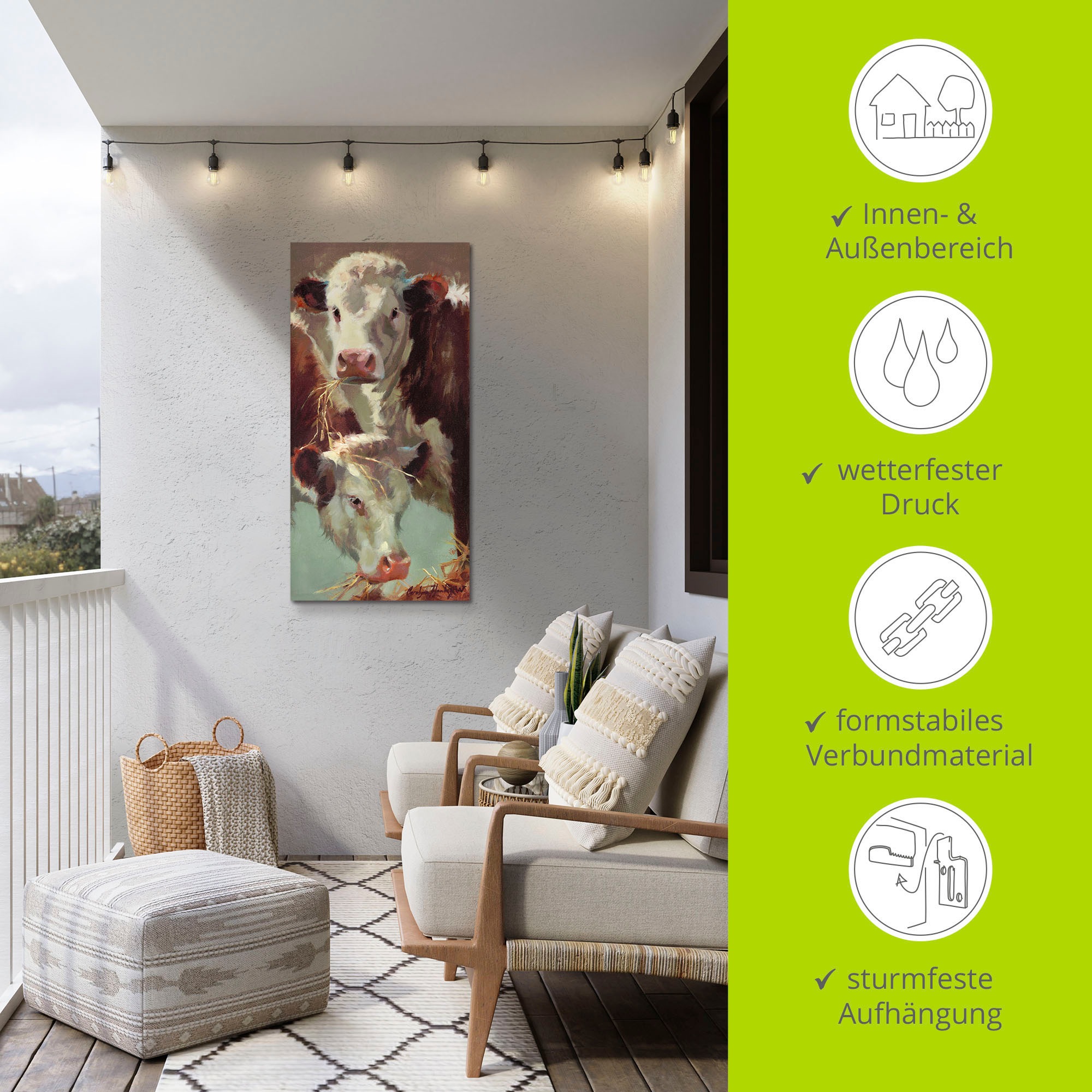 Artland Wandbild »Kauen und Schlucken«, Haustiere, (1 St.), als Alubild, Outdoorbild, Leinwandbild, Poster in verschied. Größen