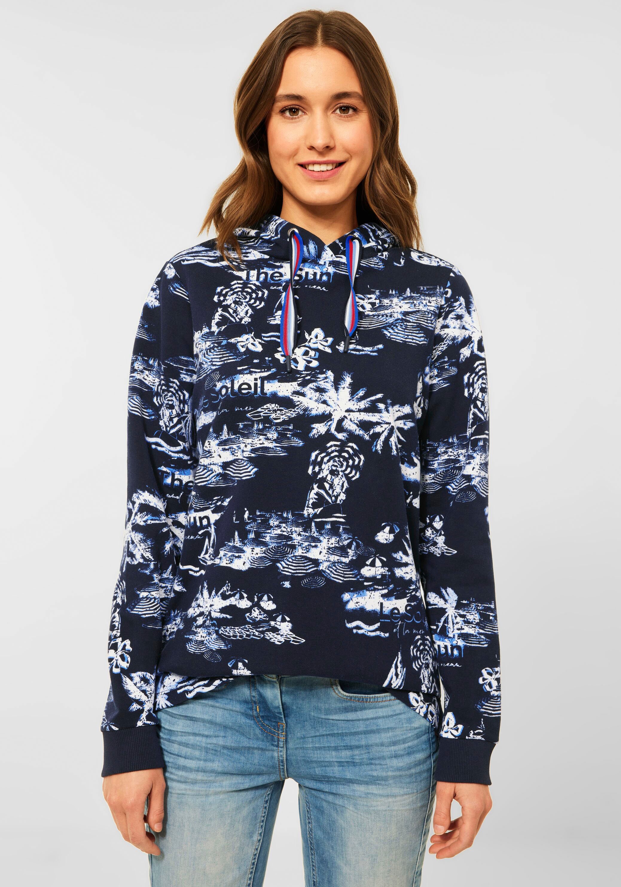 Cecil Sweatshirt, mit kontrastfarbigen Tunnelzugbändern