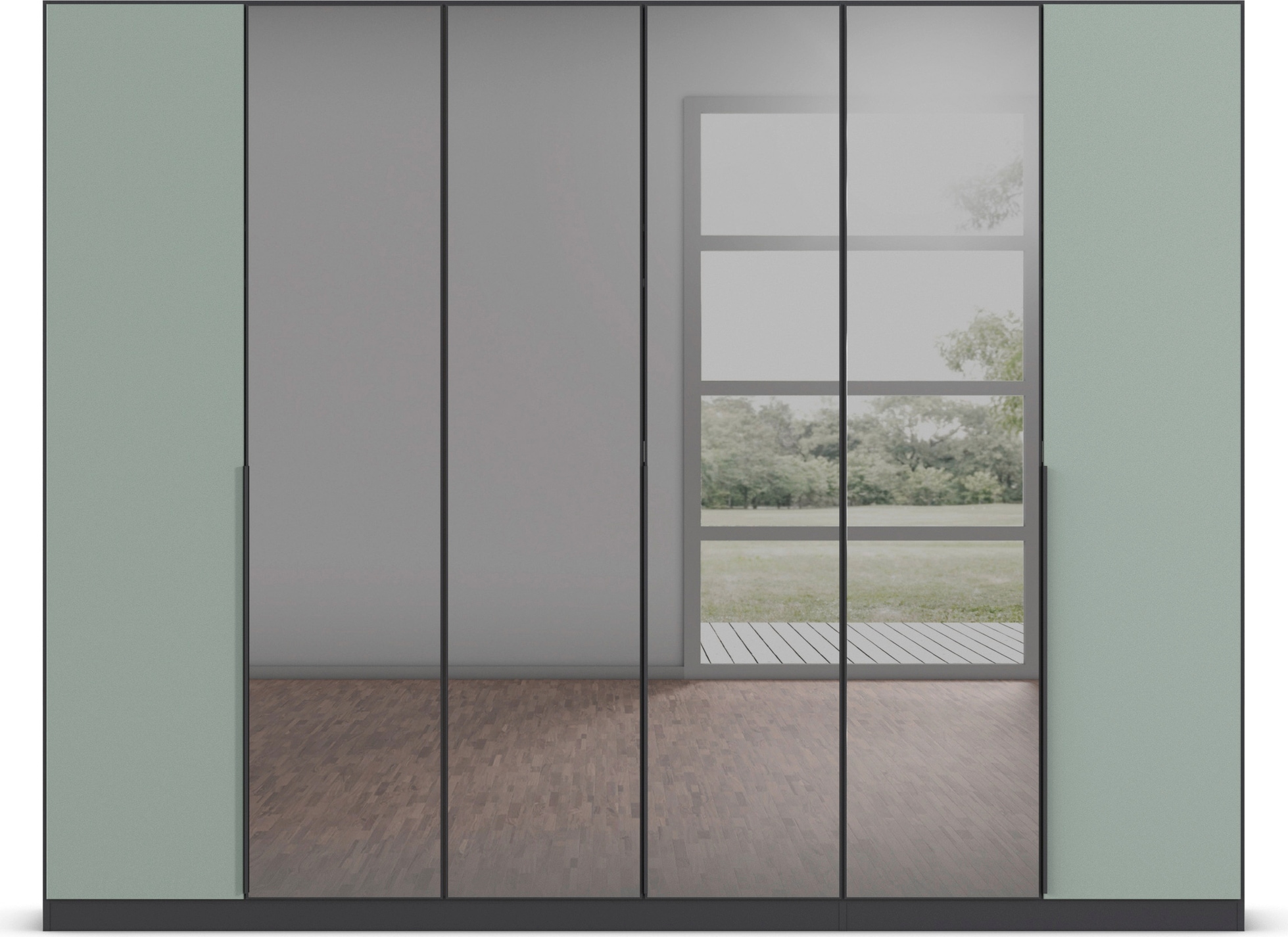 INOSIGN BY RAUCH Drehtürenschrank »Ferris Schrank Breite 2,10m BESTSELLER Schlafzimmerschrank«, Kleiderschrank mit Spiegel in den Ausführungen BASIC/CLASSIC/PREMIUM