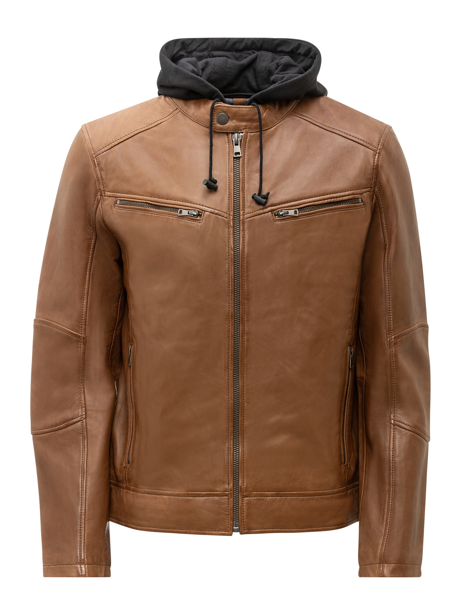 RICANO Lederjacke »Lederjacke Fabio« Abnehmbare Kapuze Handgefertigt aus echtem Leder