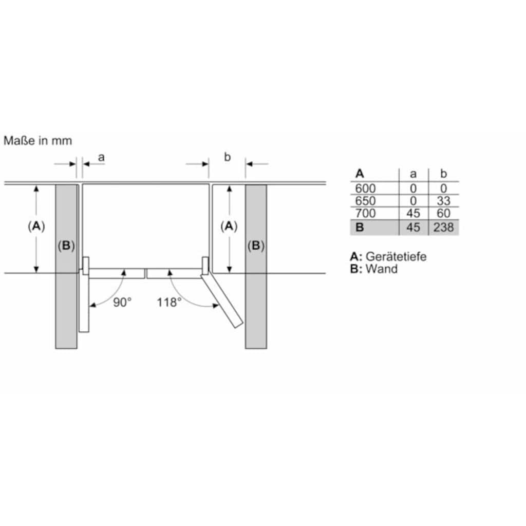 SIEMENS French Door »KF96NAXEA«, KF96NAXEA, 183 cm hoch, 91 cm breit