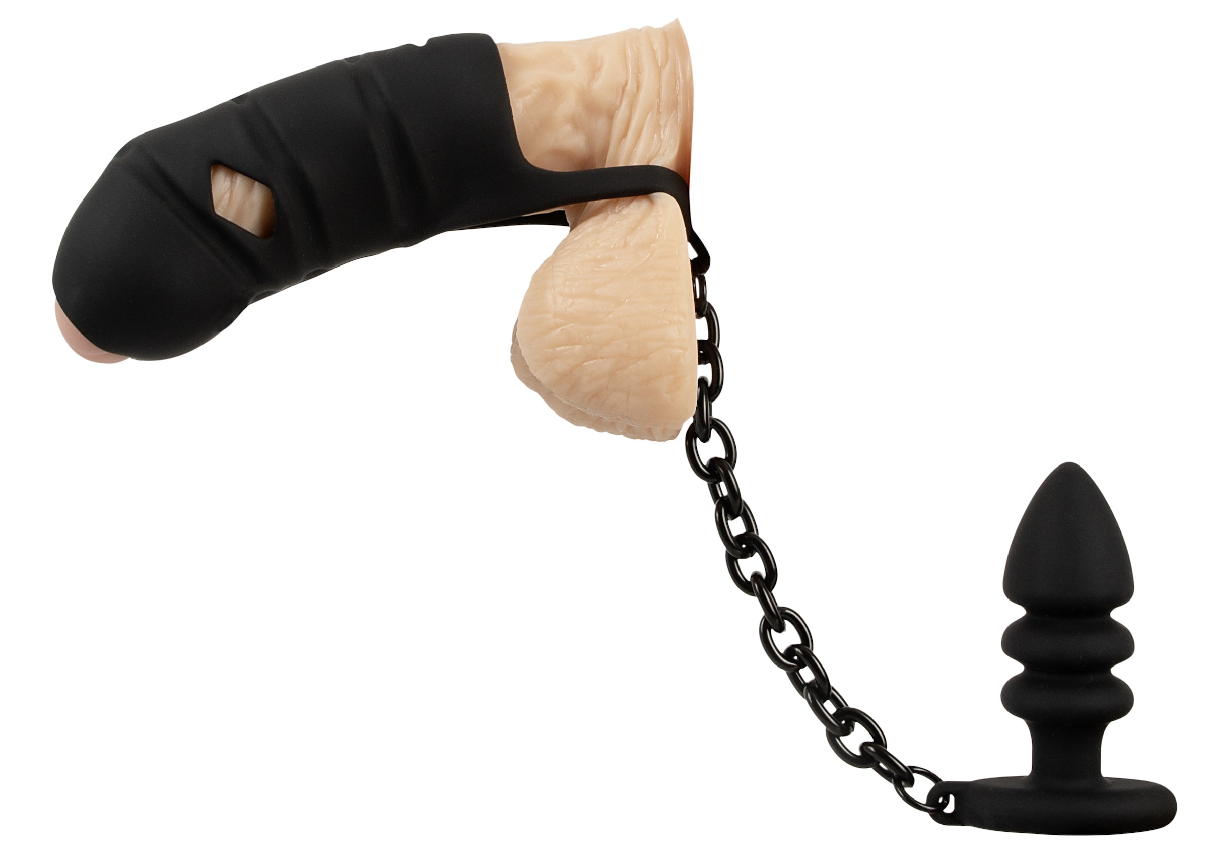 BLACK VELVETS Anal-Stimulator »Peniskäfig mit Analplug Cock cage with butt plug« ()