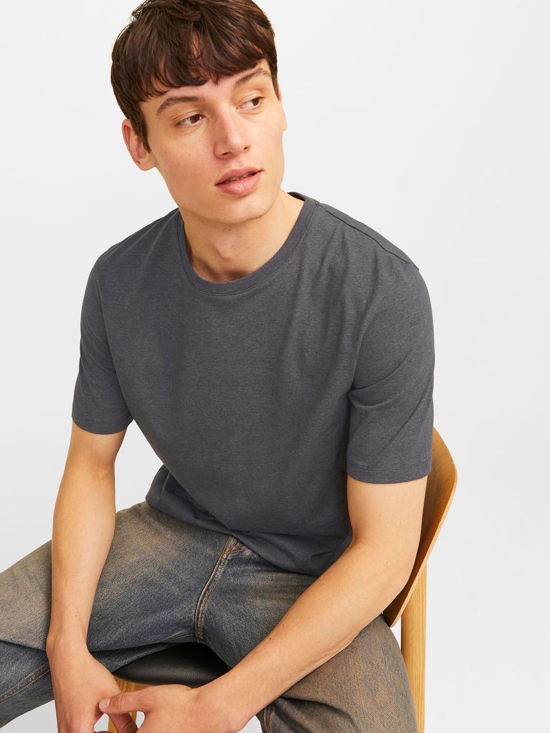 Jack & Jones Rundhalsshirt »JJEORGANIC MELANGE TEE SS O-NECK NOOS«, in Melange Optik