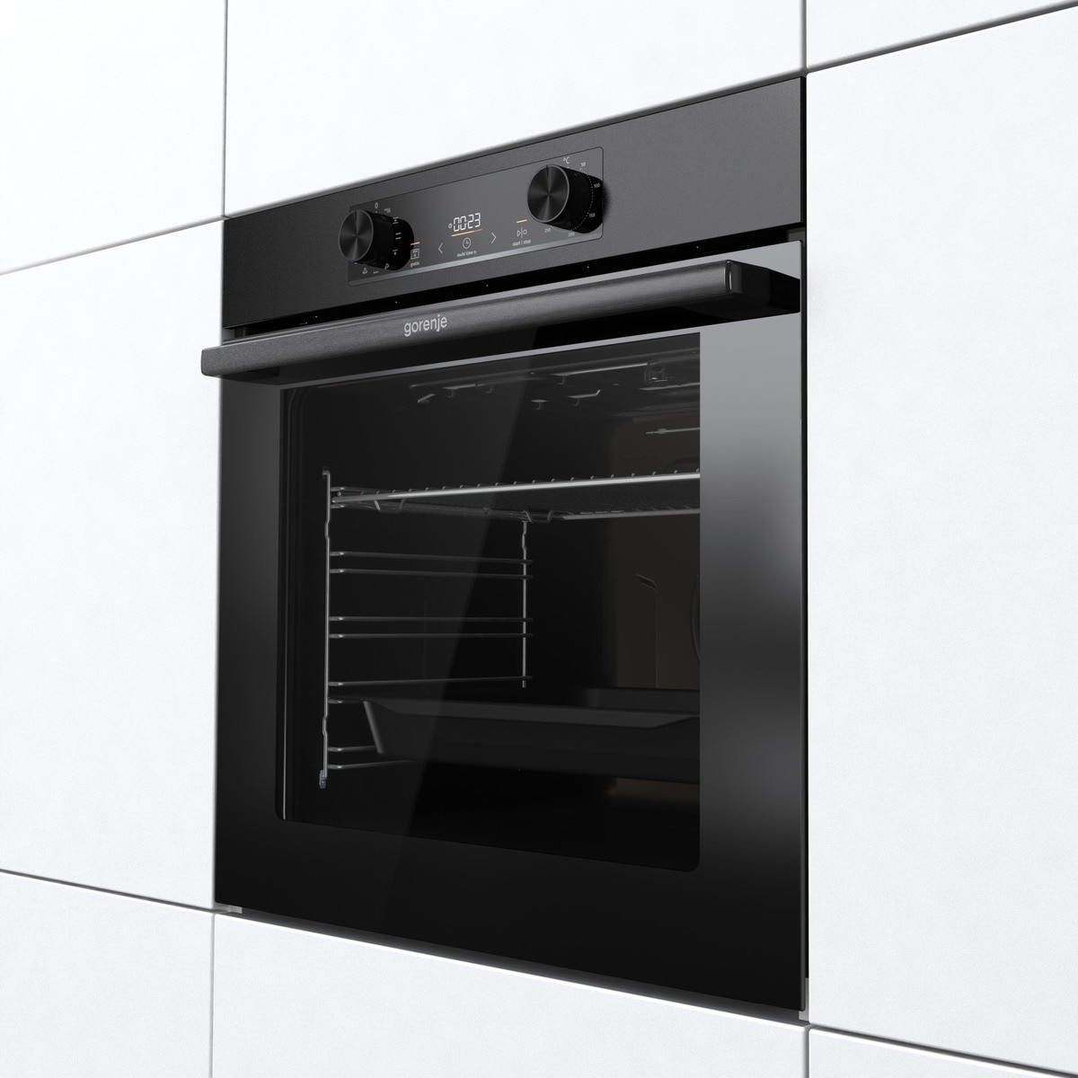 GORENJE Einbaubackofen »BO 6735 E02BKOT«, BO 6735 E02BKOT, mit Teleskopauszug nachrüstbar, ecoClean, 300°C max. Temperatur