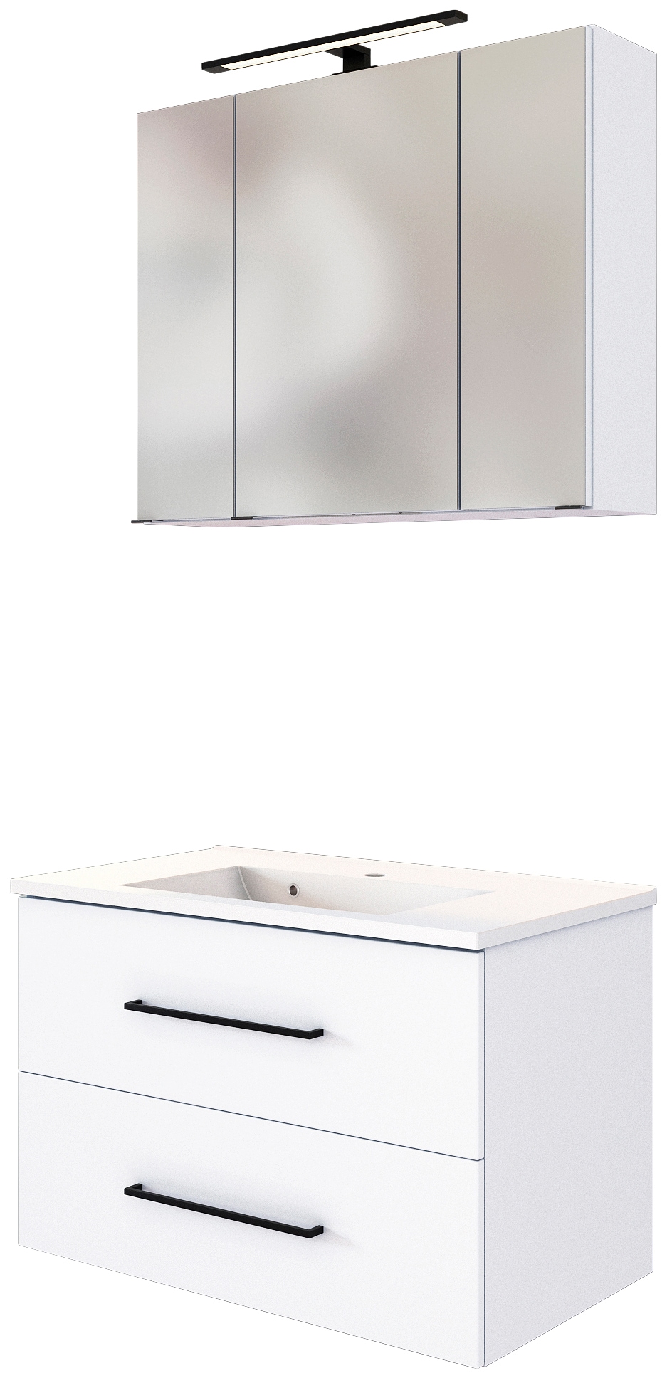 Welltime Badmöbel-Set »Luena« Set in weiß, Größe B/H/T: 80 cm cm