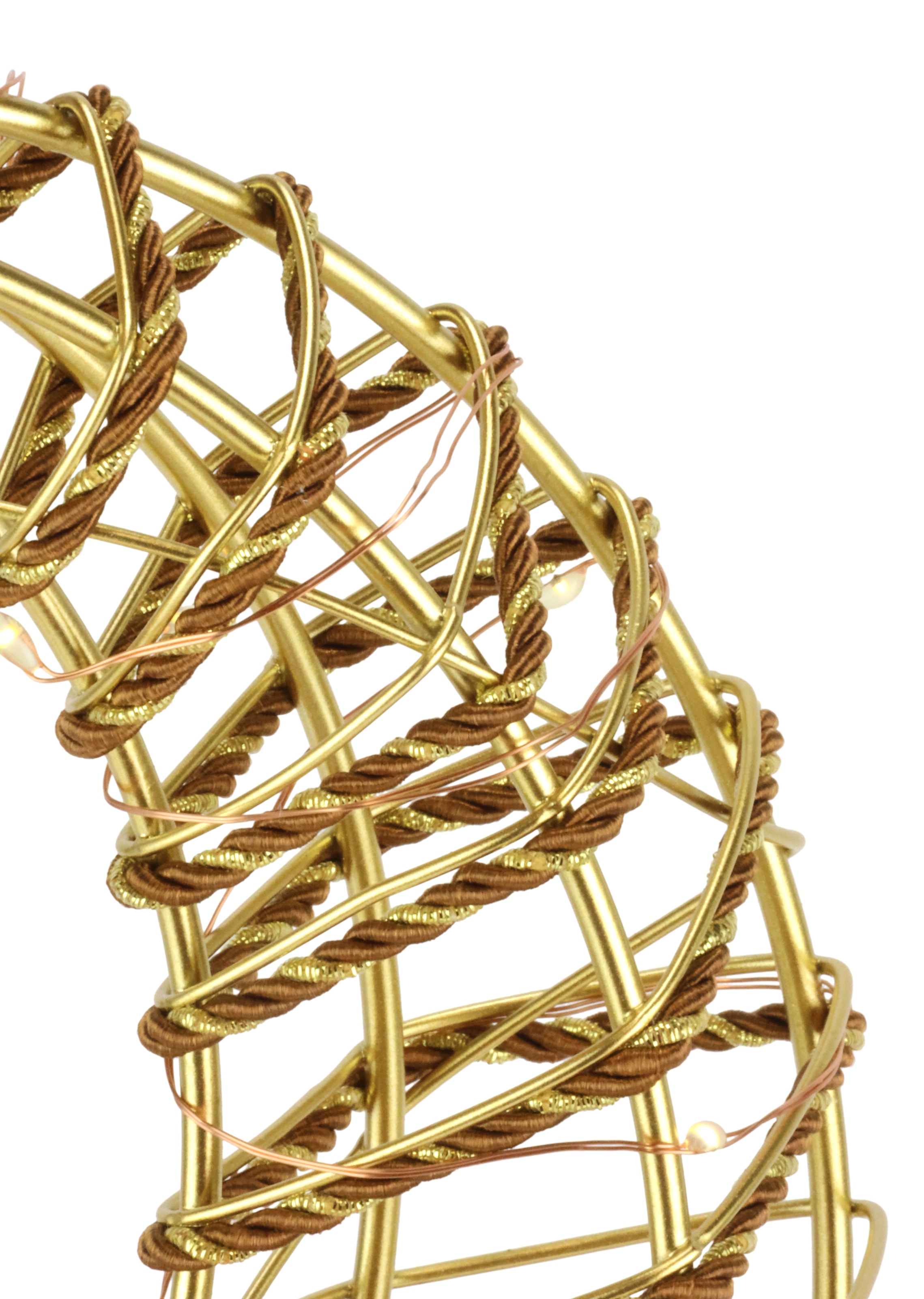 I.GE.A. LED-Dekofigur »LED-Dekoobjekt Mond« Dekofigur Metall Gold warmweiß Timer Batteriebetrieb Weihnachtsdeko