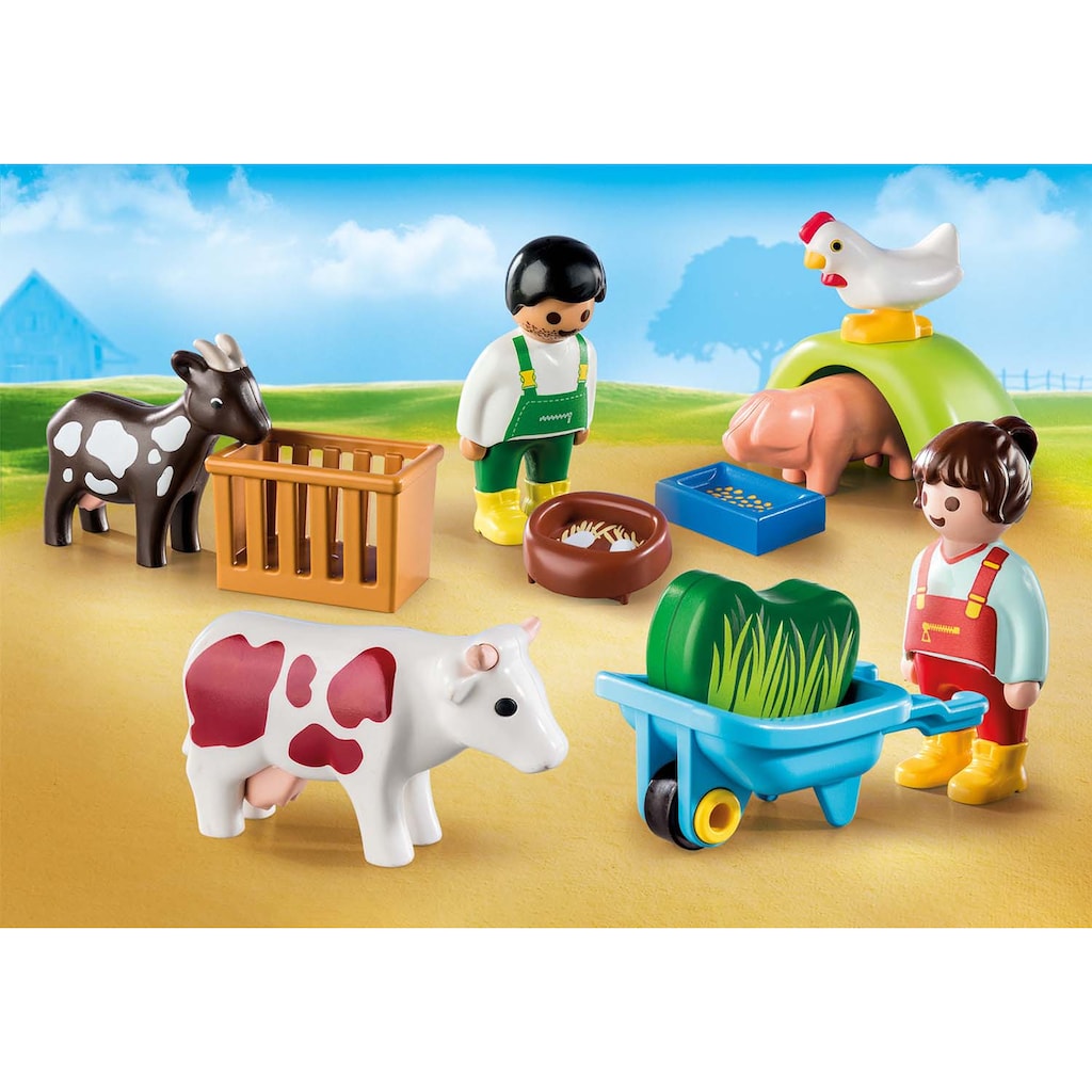 Playmobil® Konstruktions-Spielset »Spielspaß auf dem Bauernhof (71158), Playmobil 1-2-3«, (12 St.)
